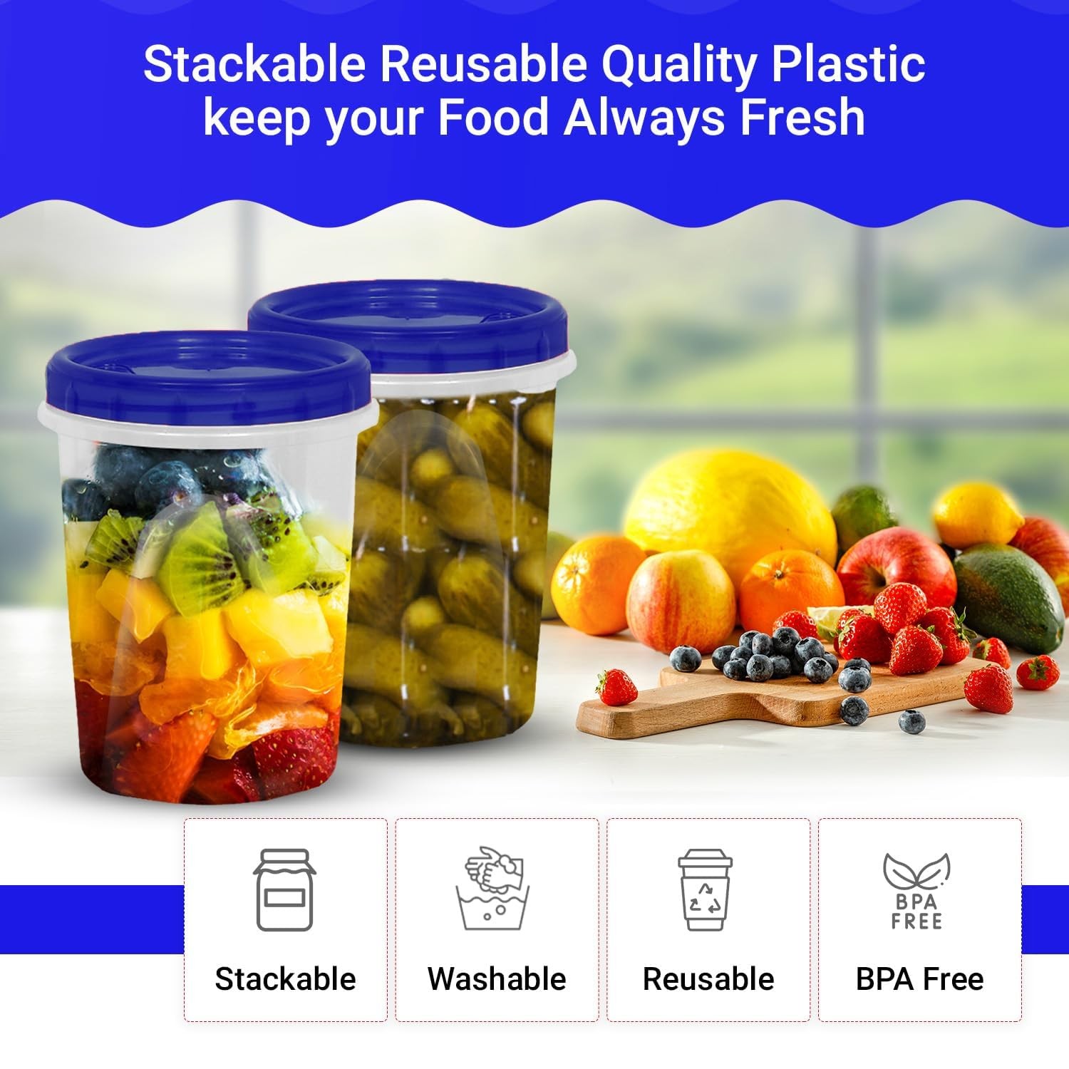 32 Oz 8 Pack Twist Top Food Deli Containers Screw And Seal Lid 32 Oz Stackable