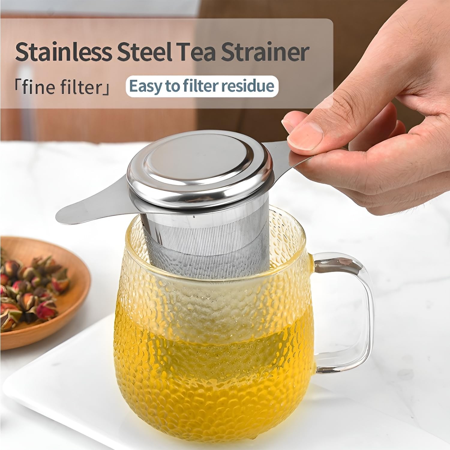 2PCS Stainless Steel Premium Tea & Coffee Strainer Large, Standard/Extra Fine