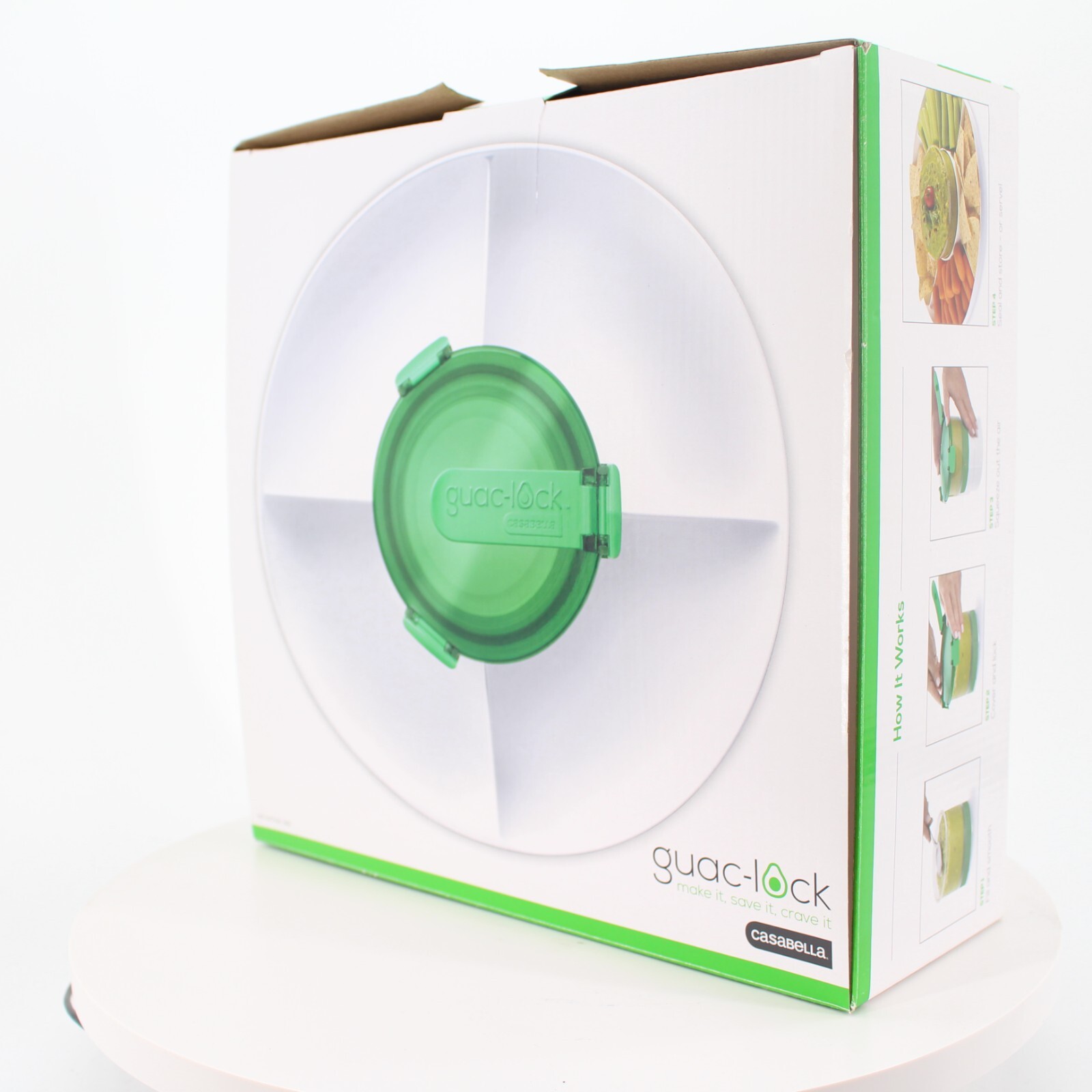 Guac-Lock Plastic Storage Container with Chip Tray New in Box