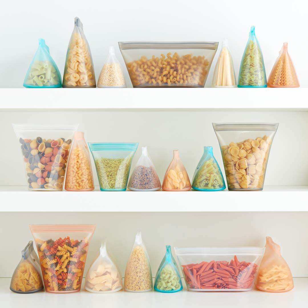 Teal Silicone Food Storage Container Small Zip Top Eco Friendly Reusable USA