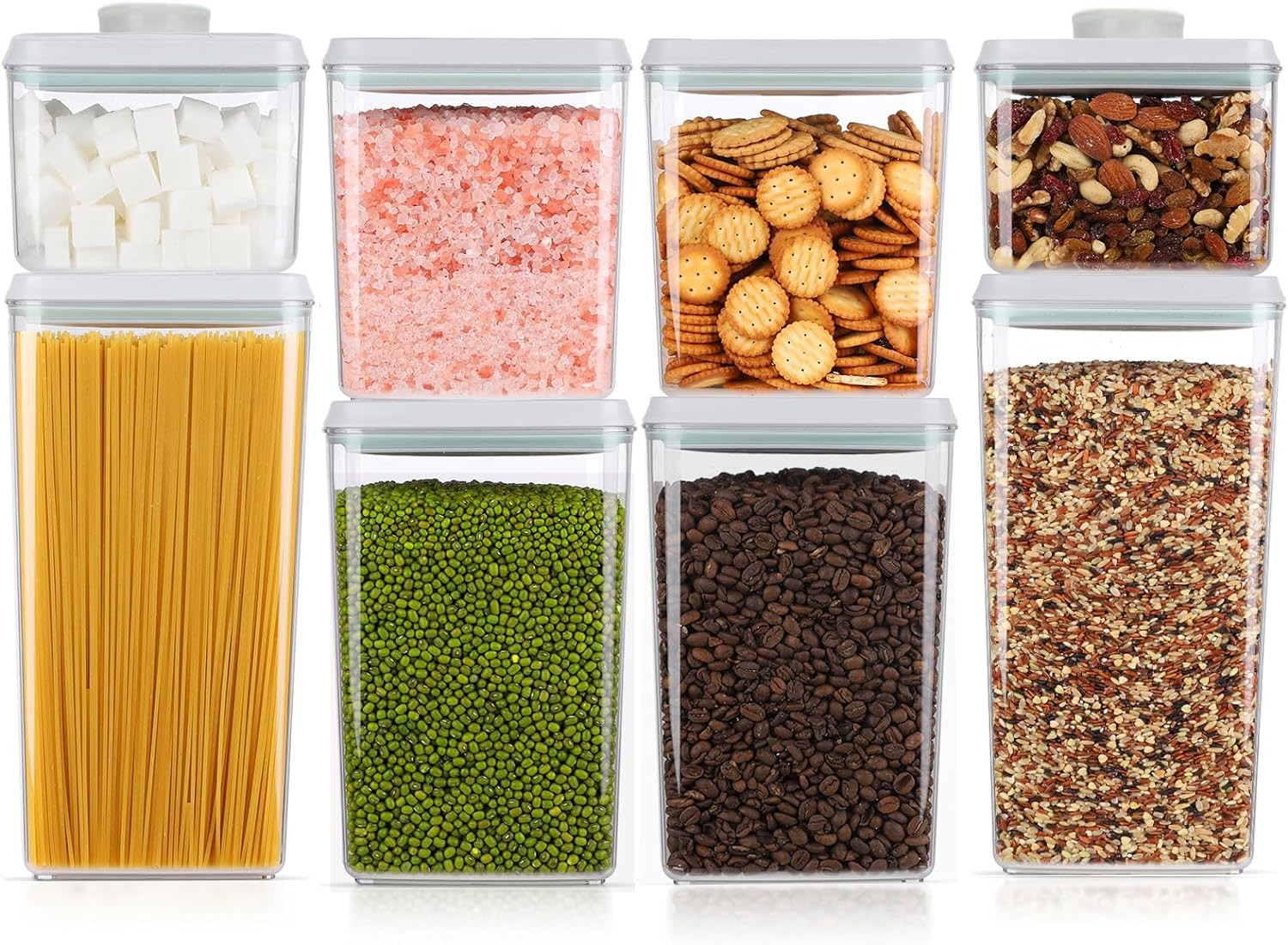 8 Pcs Pop Food Storage Containers Airtight Food Storage Containers Set with Lids