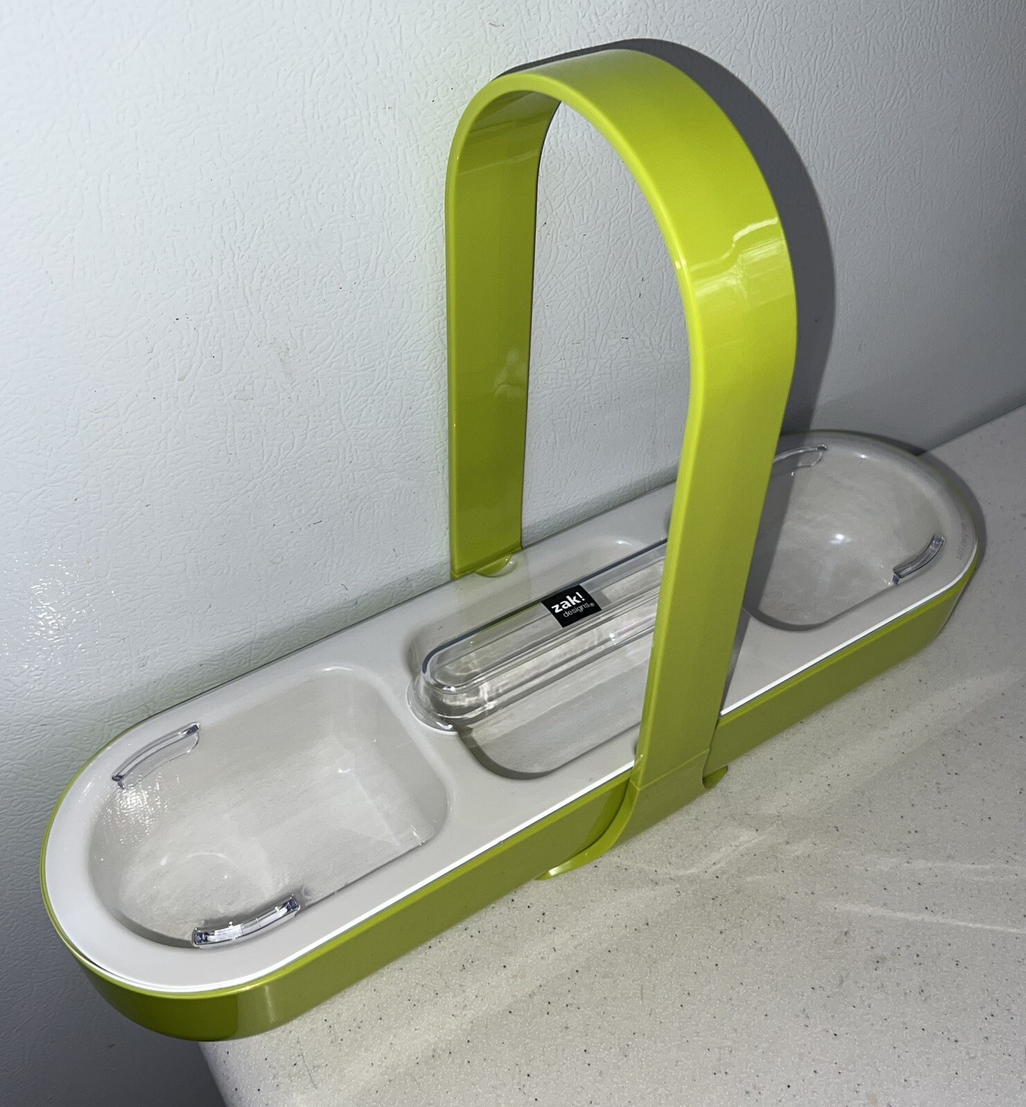 Condiment Caddy 3-Section Kiwi Green Zak Designs NEW