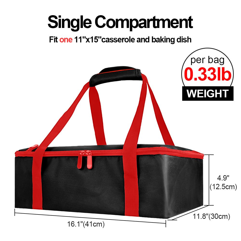 Insulated Casserole Carrier for Hot or Cold Food, Fits 9″X13″ and 11″X15″ Baking