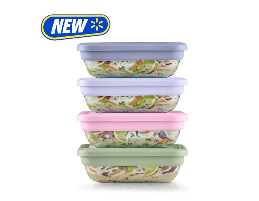 8 Piece Glass Meal Prep Food Storage Container Set with Locking Lids