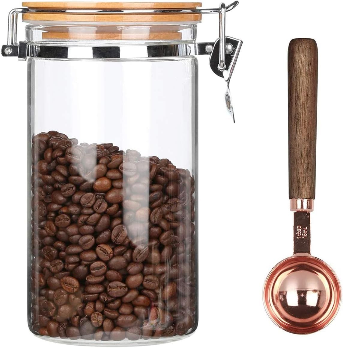 KKC Borosilicate Glass Coffee Bean Storage Container with Airtight Lid,Glass