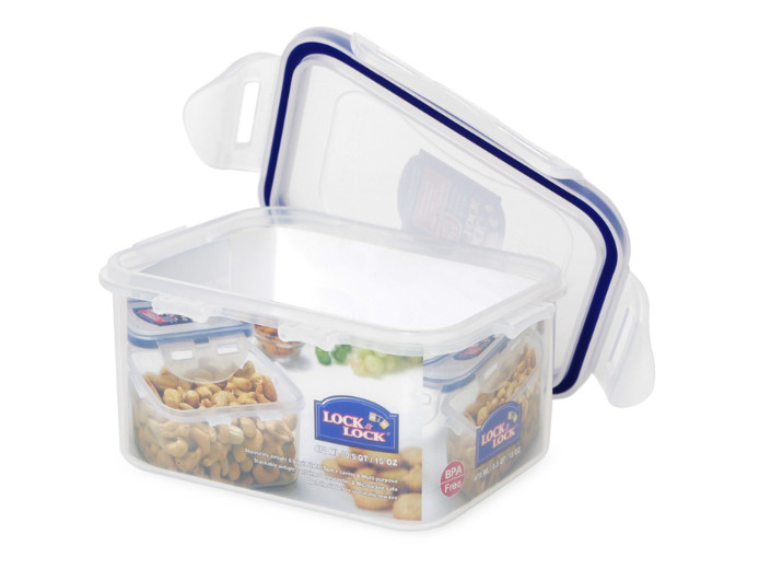 2Pcs Lock & Lock Classic Food Storage Plastic Container Set(470mL x2)