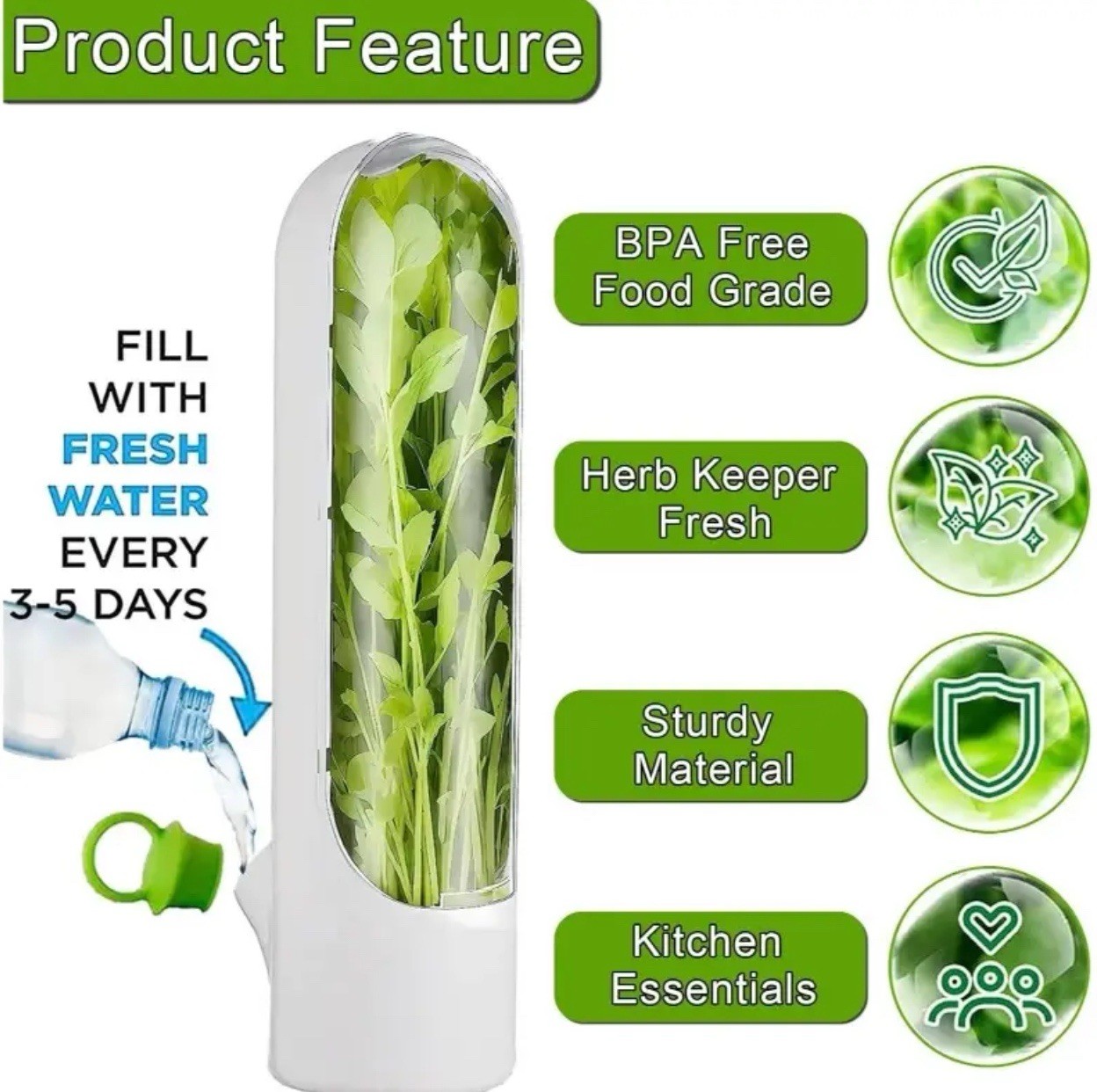 Herb Saver for Refrigerator Pod Containers for Fresh Vegetables Keeper (1 Pc)