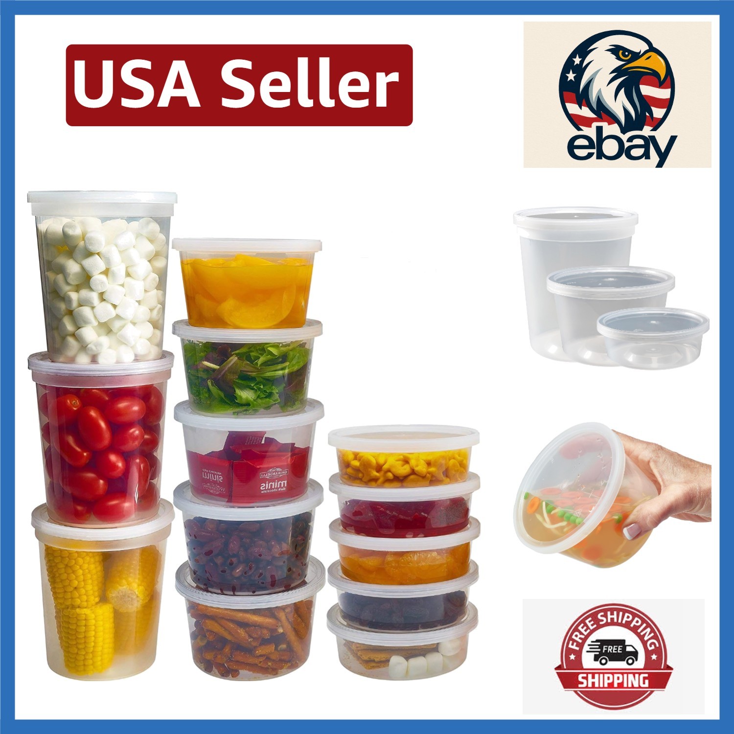 Durable BPA-Free Food Containers with Interchangeable Lids – 70 Sets and 3 Sizes