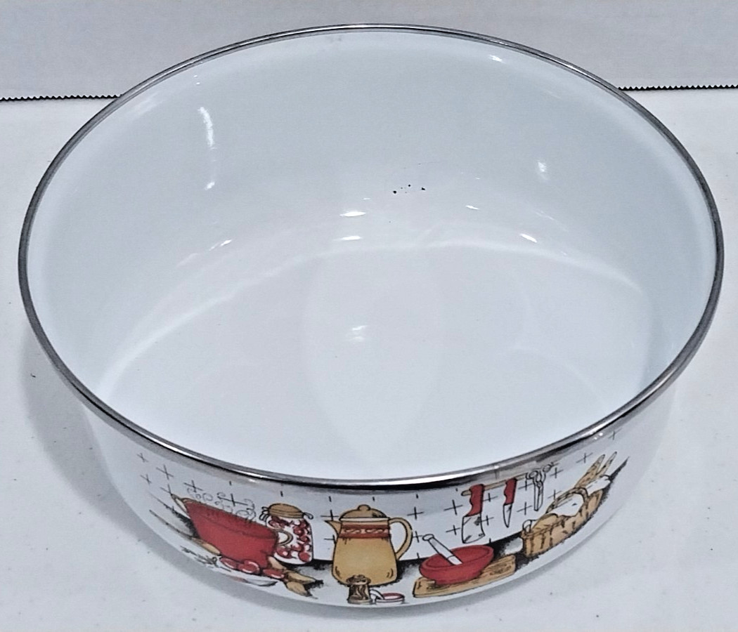Vintage NOS Metro 6 pc Bowl Set, Enamelware Enamel on Steel ~KITCHEN PREP DESIGN