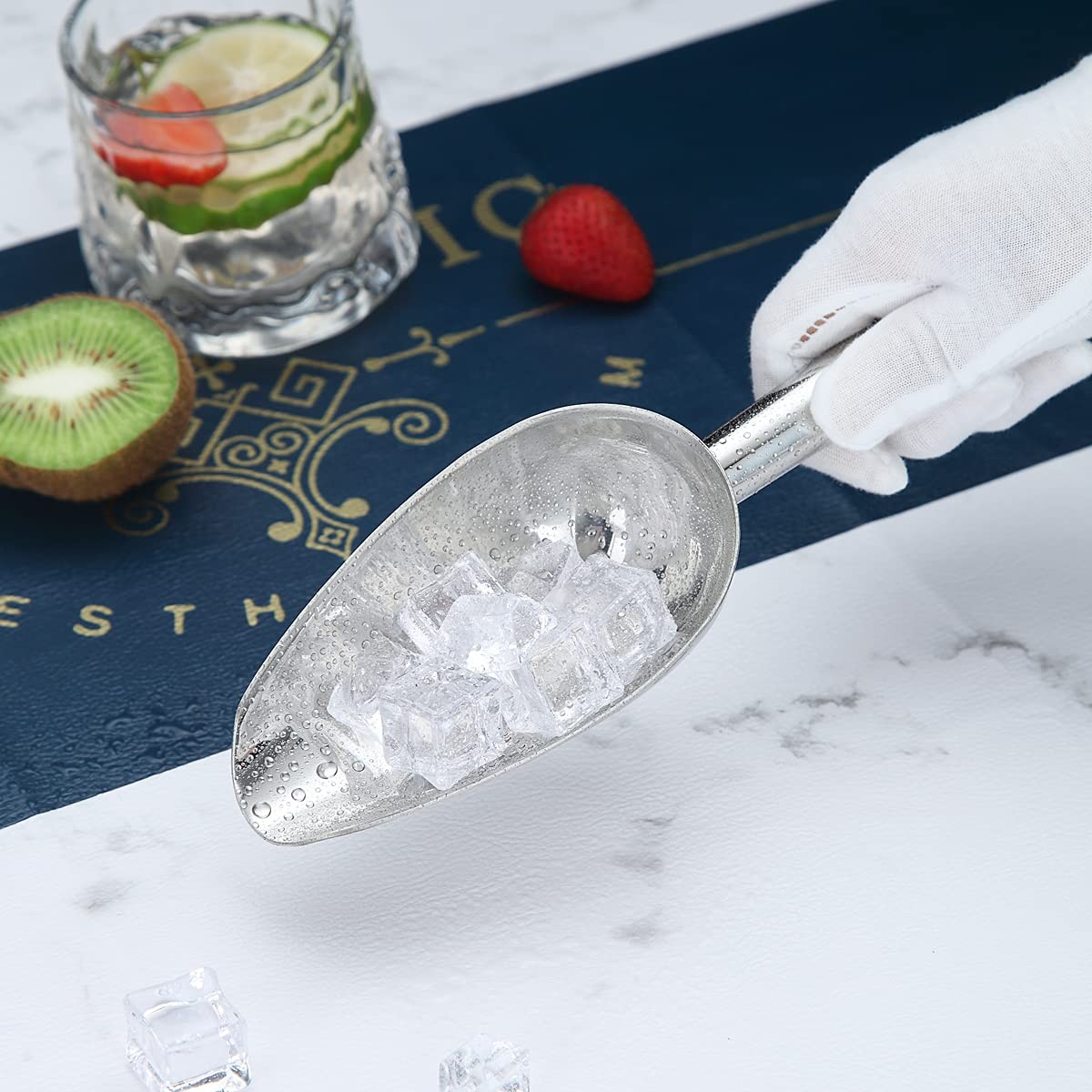 Stainless Steel Ice Scoop 6 OZ, Metal Ice Scooper For Ice Maker, Multipurpose…