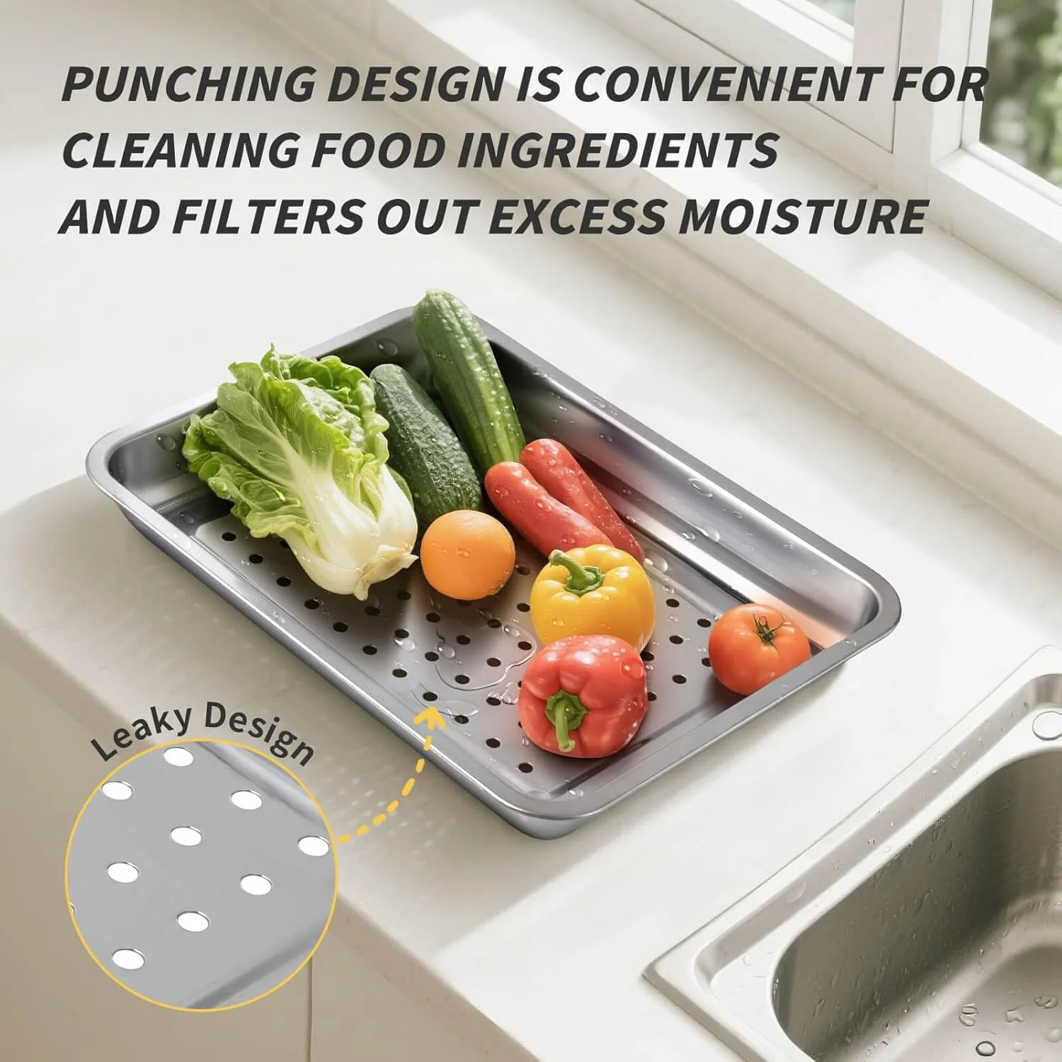 Grilling Prep and Serve Trays, Stainless Steel Large Capacity Food Prep Tray, Gr