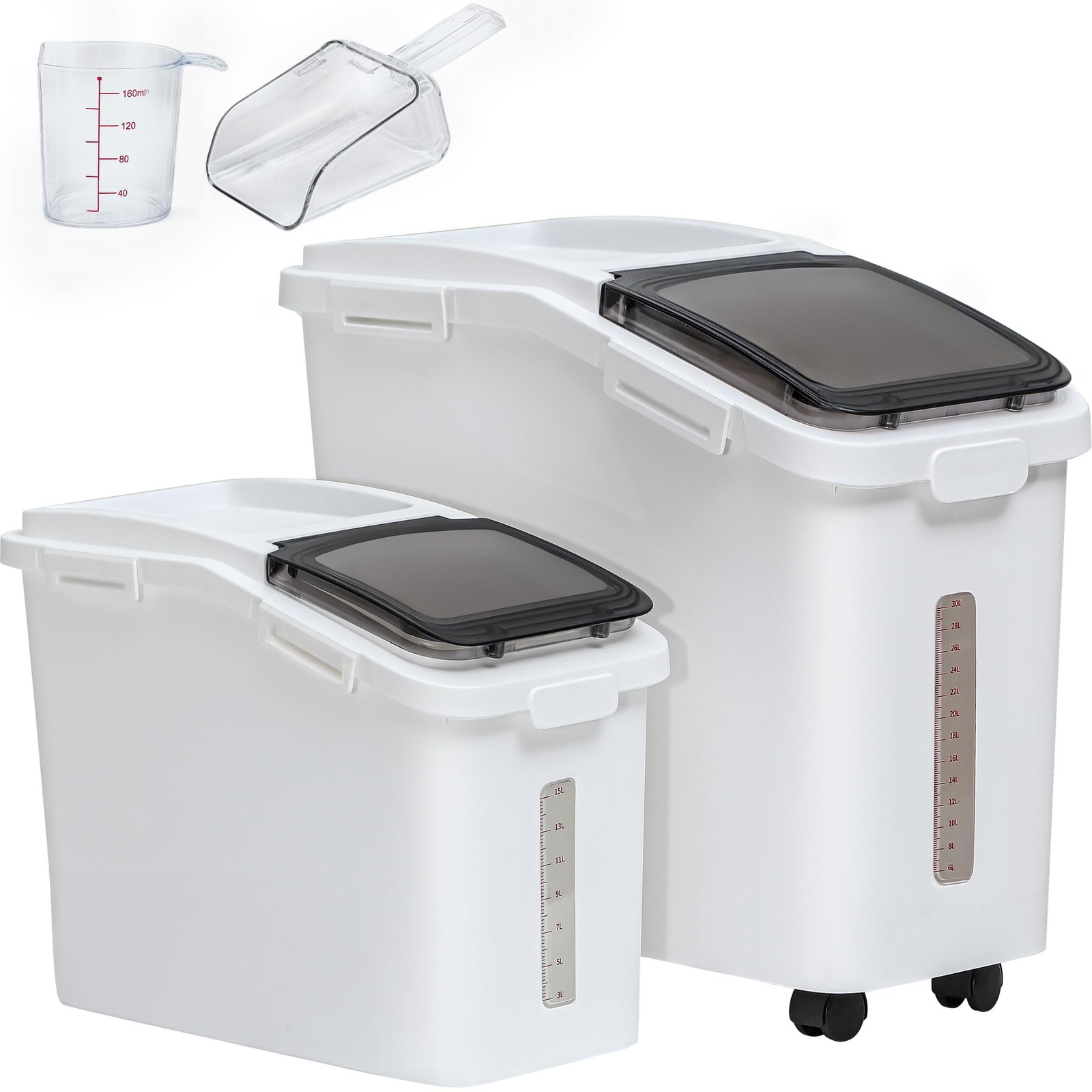 Yitahome 65L/117Lbs Large Ingredient Storage Bins Commercial 11.45.8 Gal Rice