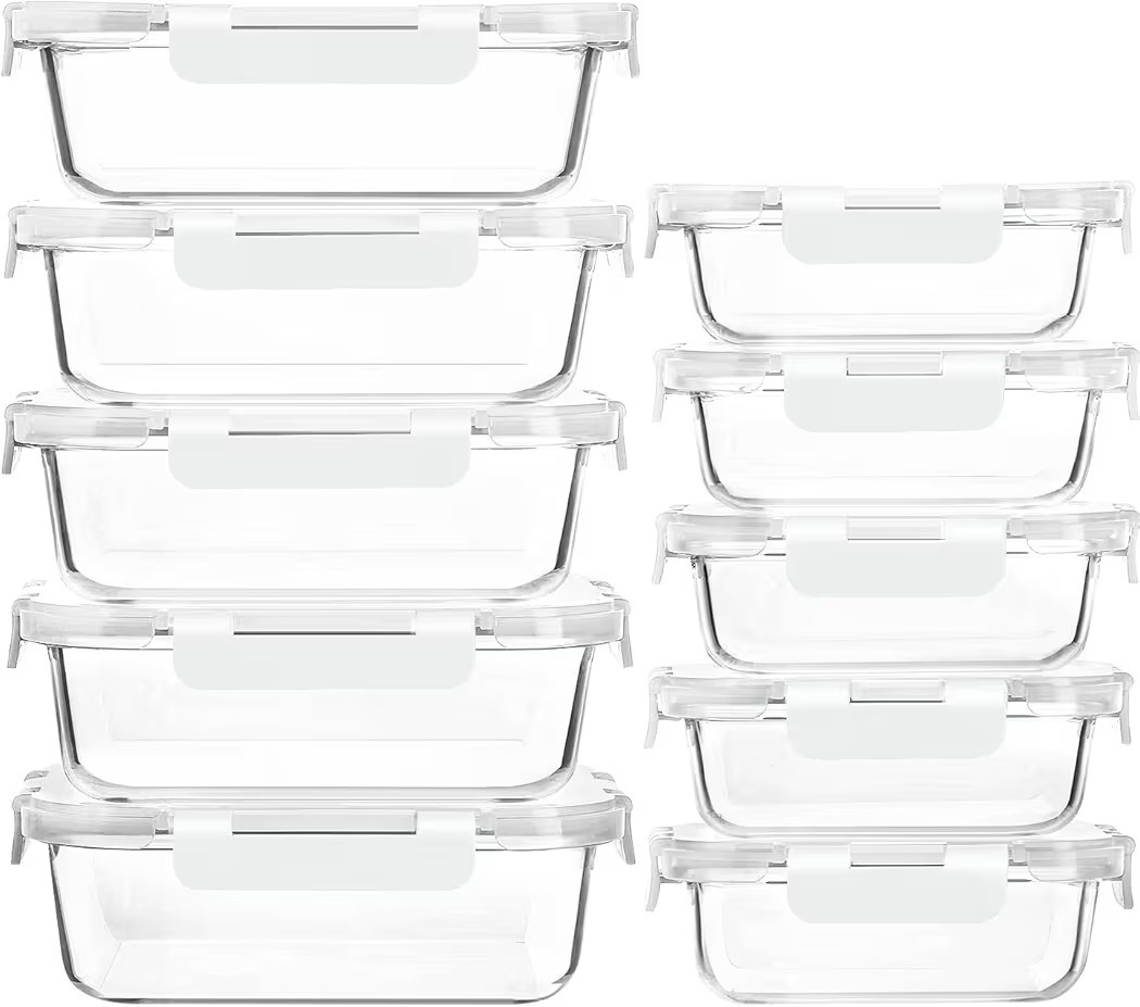 [10-Pack]Glass Meal Prep Containers with Lids, MCIRCO Glass Food Storage Contain