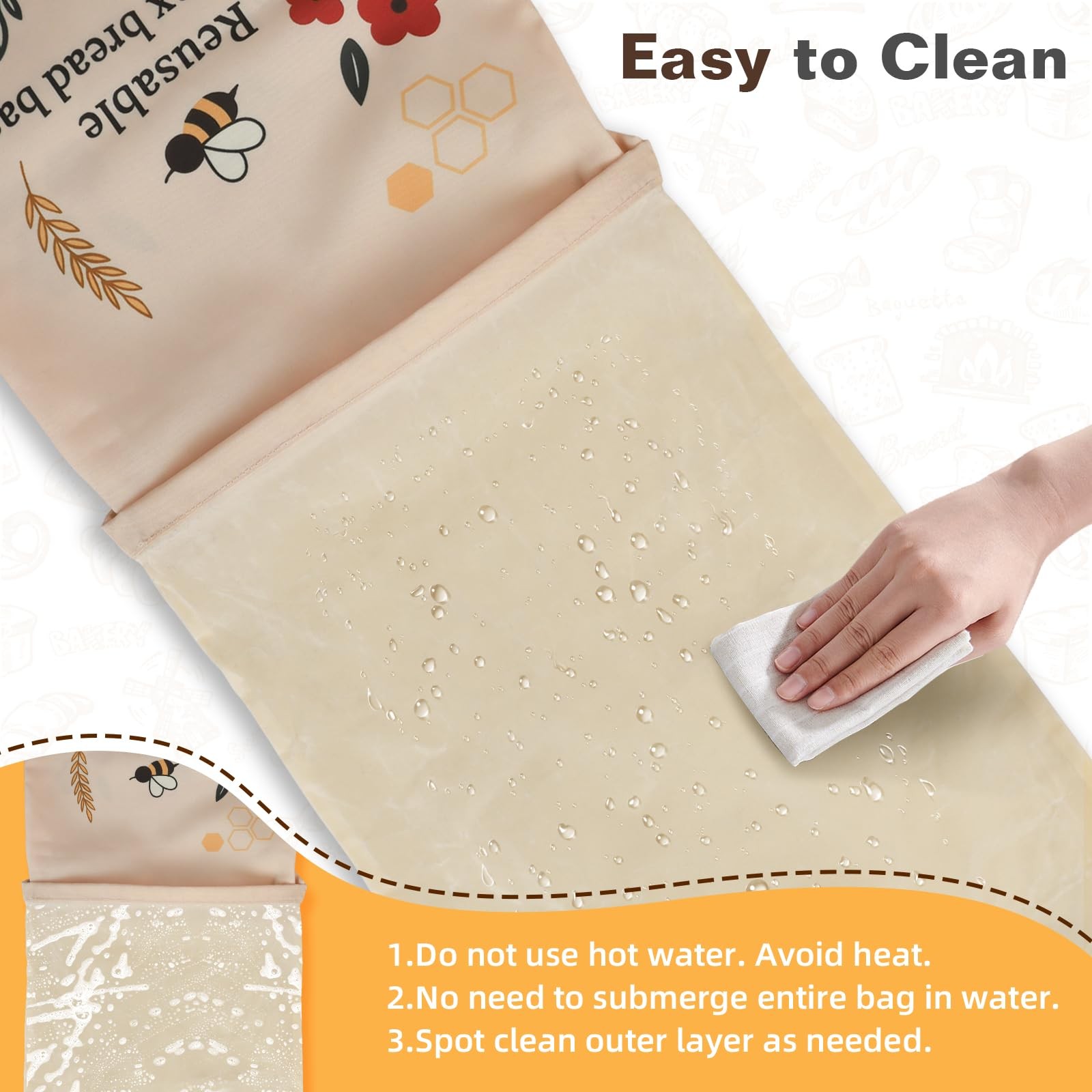 2 Pack Beeswax Bread Bags for Sourdough Homemade Bread, XL Reusable Bread Sto…
