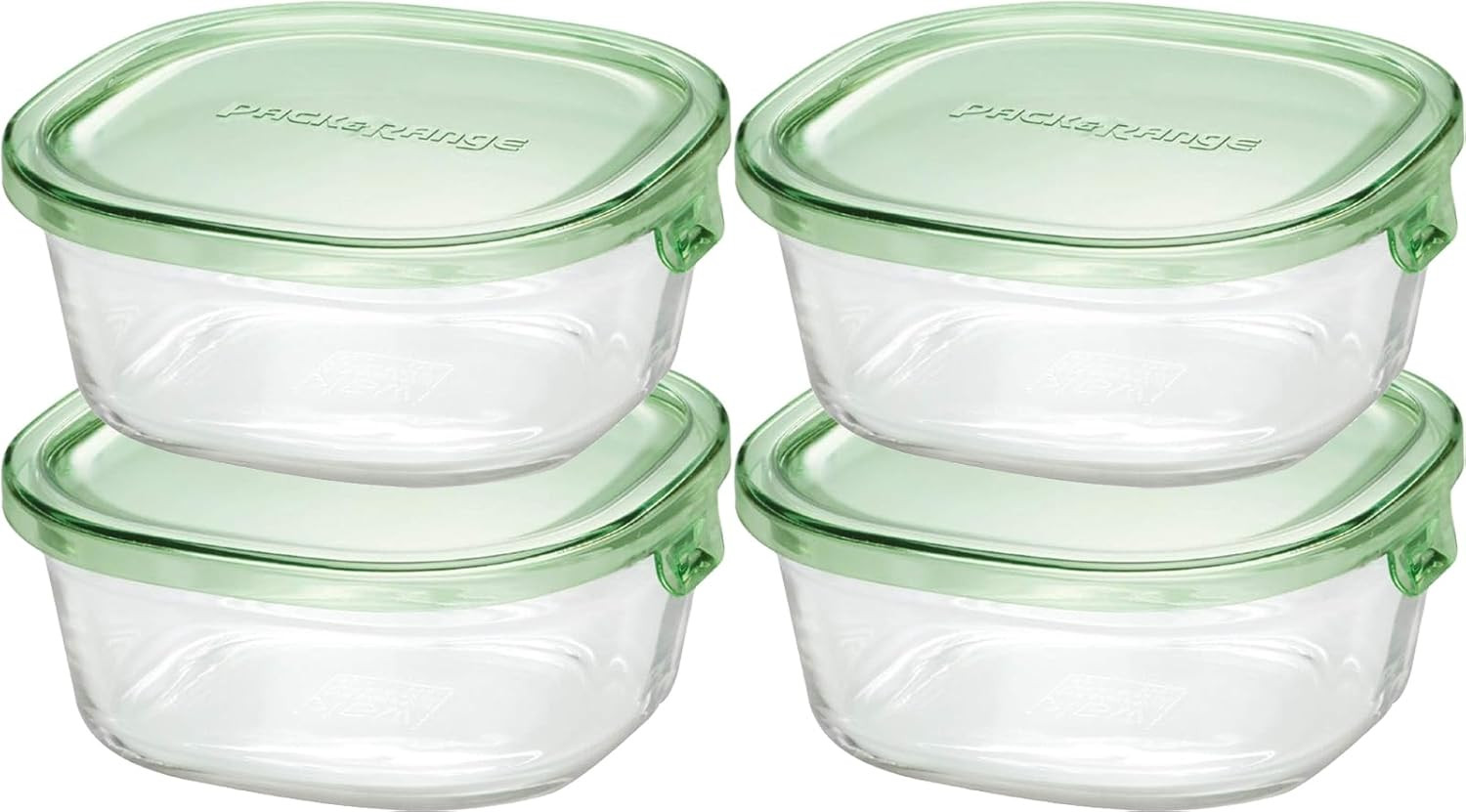 KC3240N-G Heat-Resistant Glass Storage Container, Green, Square Shape, 15.9 Fl O