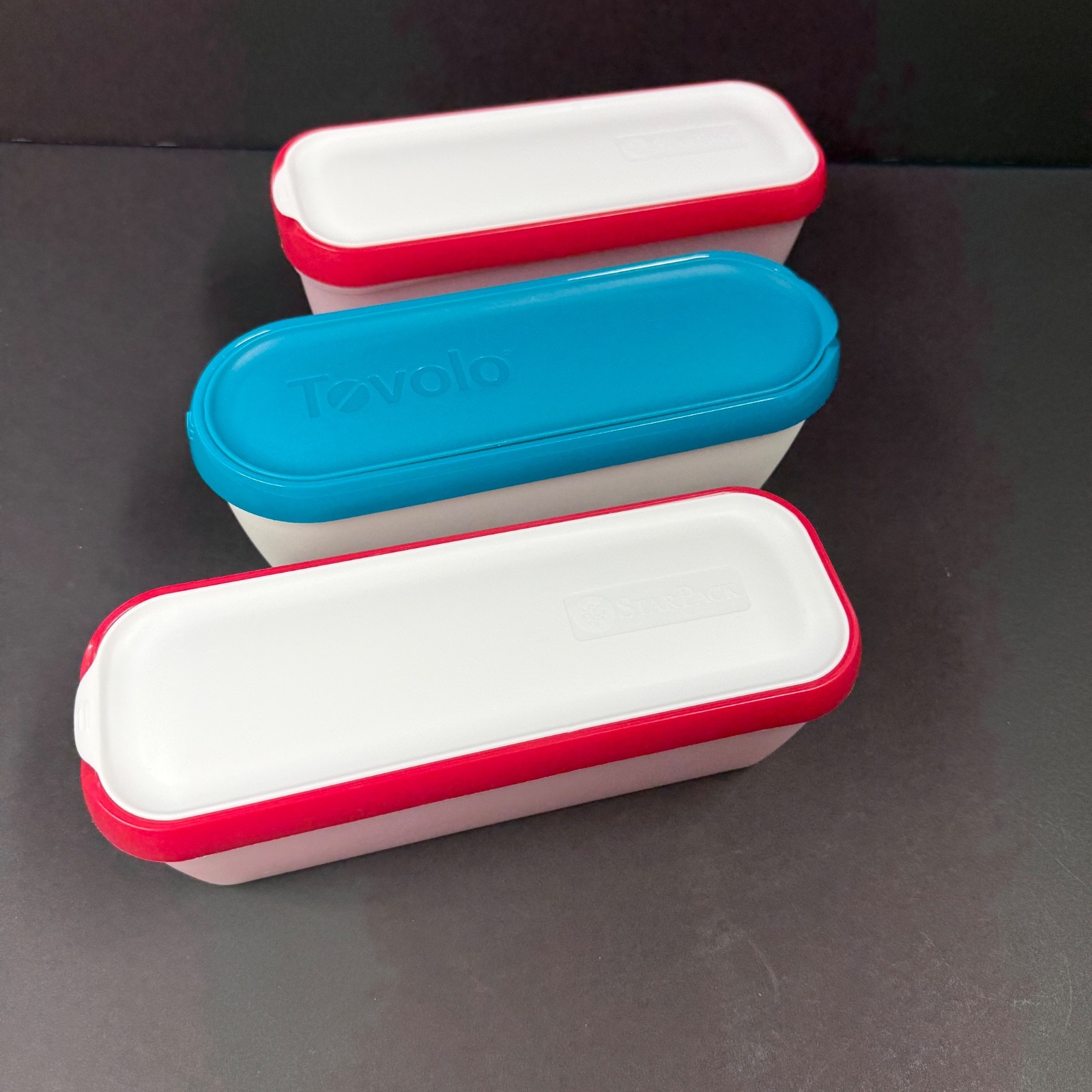 Starpack Inside Scoop’ Ice-Cream Storage Container (Set of 3) 11 in, 1.5qt w/Lid