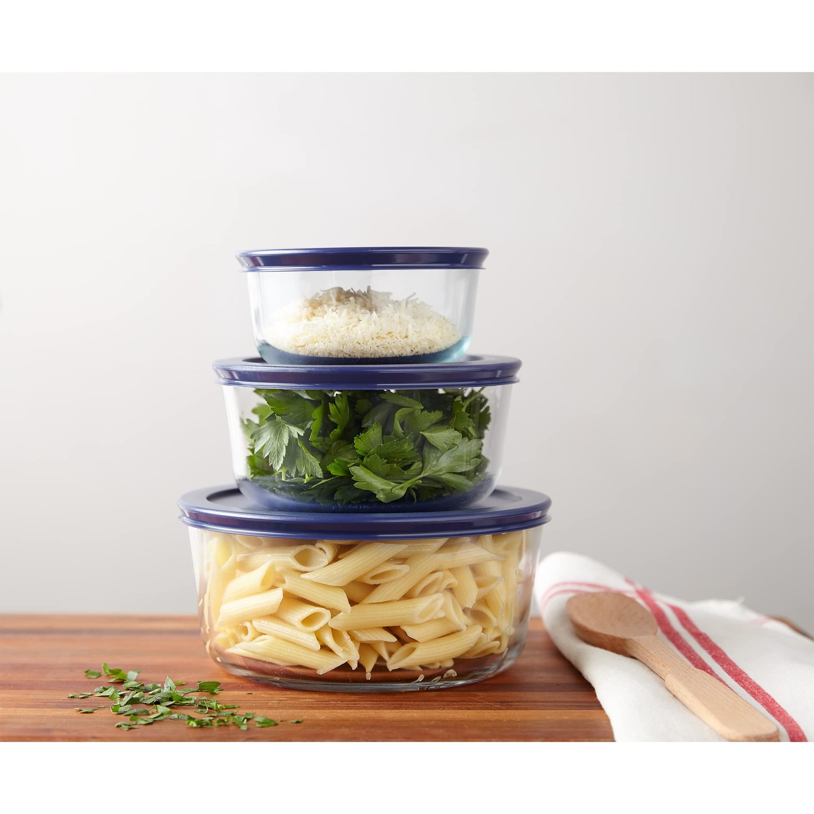 Pyrex Simply Store (3-Pack) Glass Food Storage Containers Set, (2, 4 &