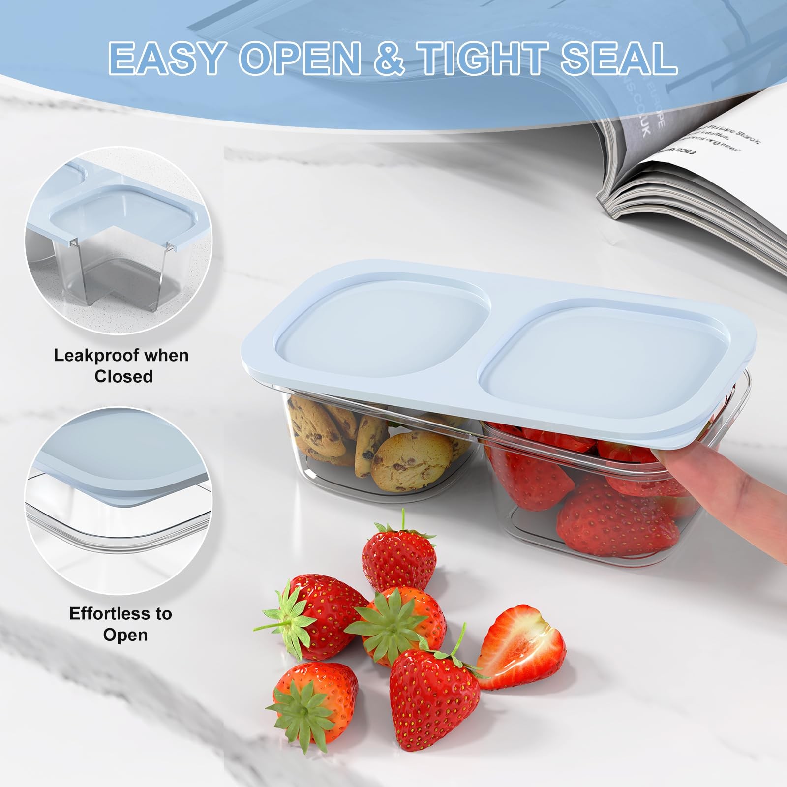 Snack Pack Containers for Kids, 10 Pack Reusable Snack Containers with Lids, …