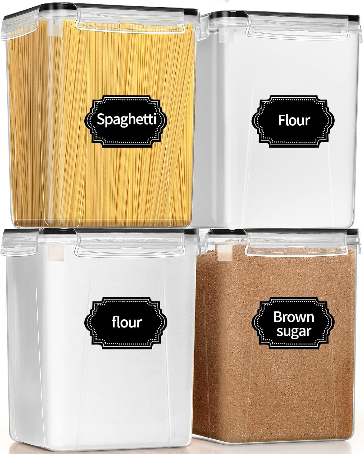 Large Airtight Food Storage Containers 5.2L / 195Oz, BPA Free, 4Pcs Pantry Ki…
