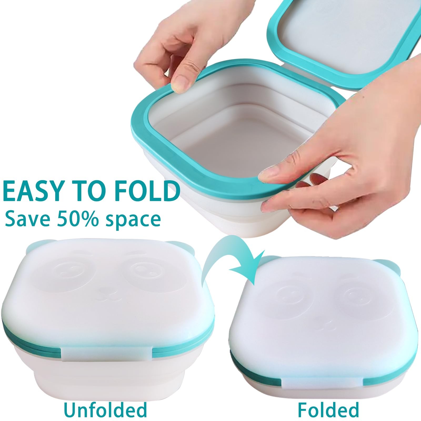 Magnetic Food Container with Lid Foldable Food Storage Silicone Airtight Stor…