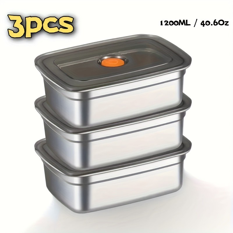 Stackable Stainless Steel Lunch Containers Box with Lids Leak-Proof Food Storage