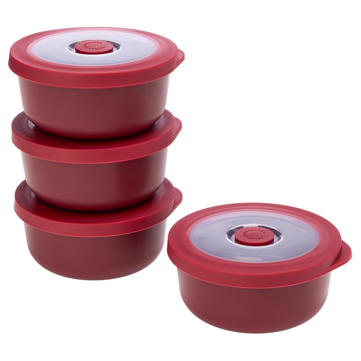 *Curtis Stone 4-Pack Mini Prep Bowls with Lids—Red