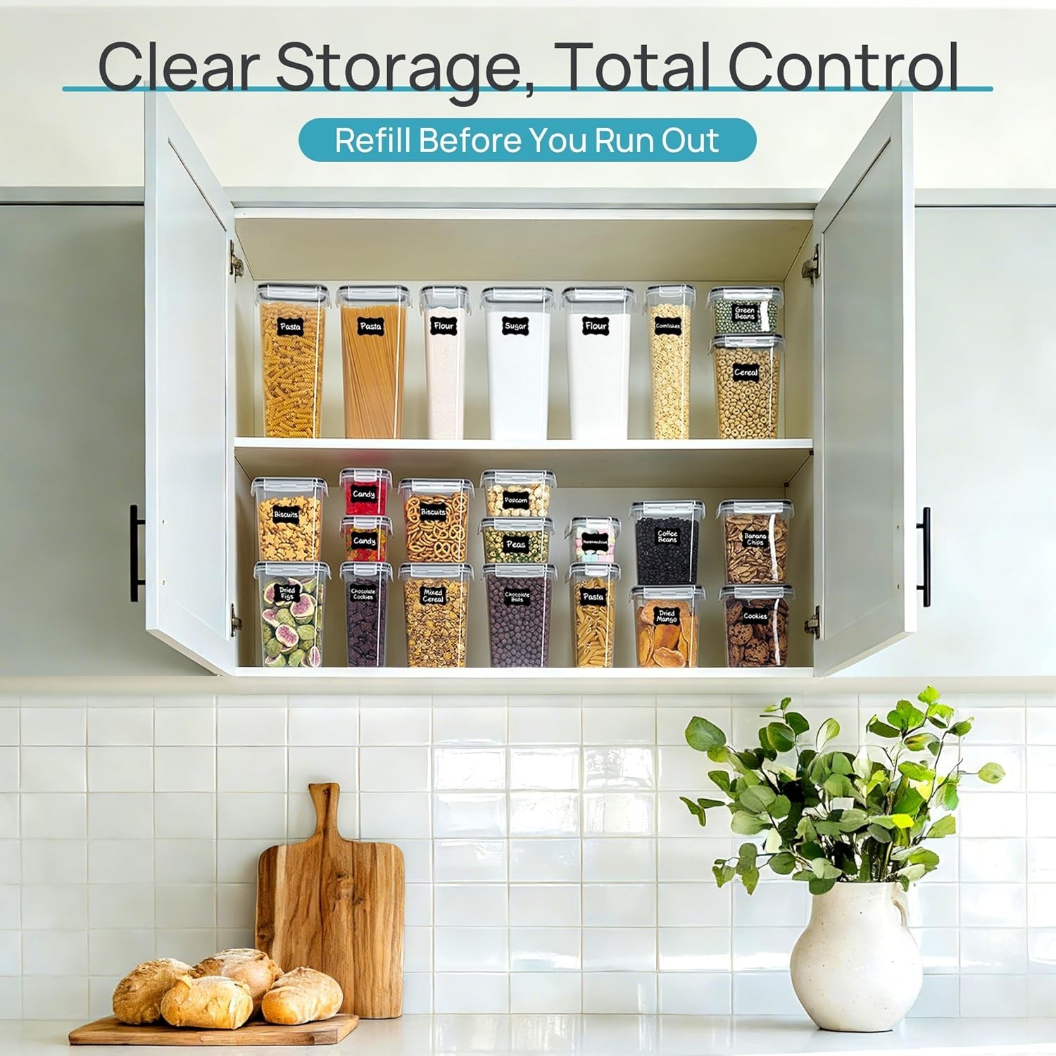 Stackable Airtight Containers with Lids – 24 pcs BPA-Free Kitchen Storage Set