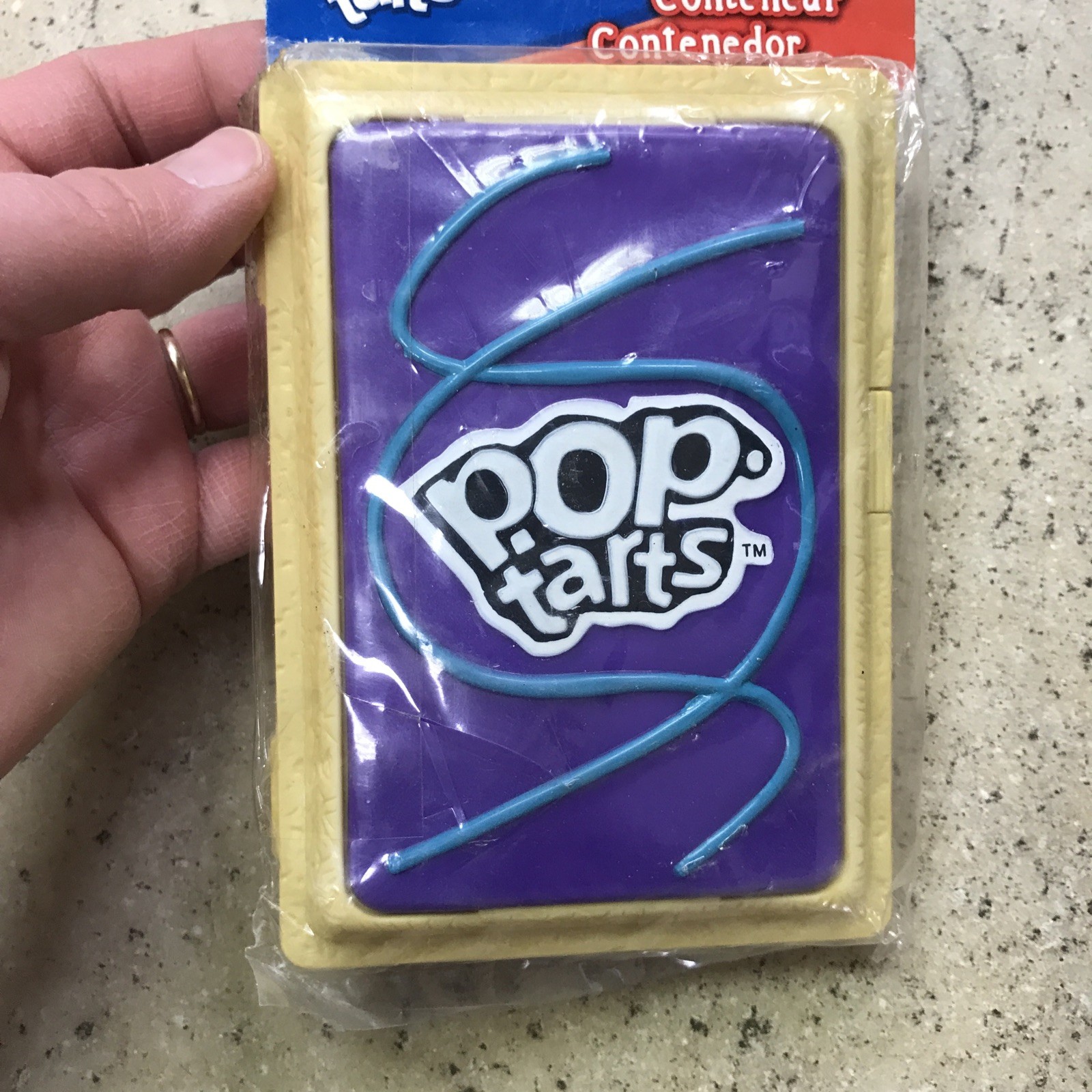 Vintage NIP Kellogg’s Pop Tarts Container Purple Blue Swirls Holds 2 Pop Tarts