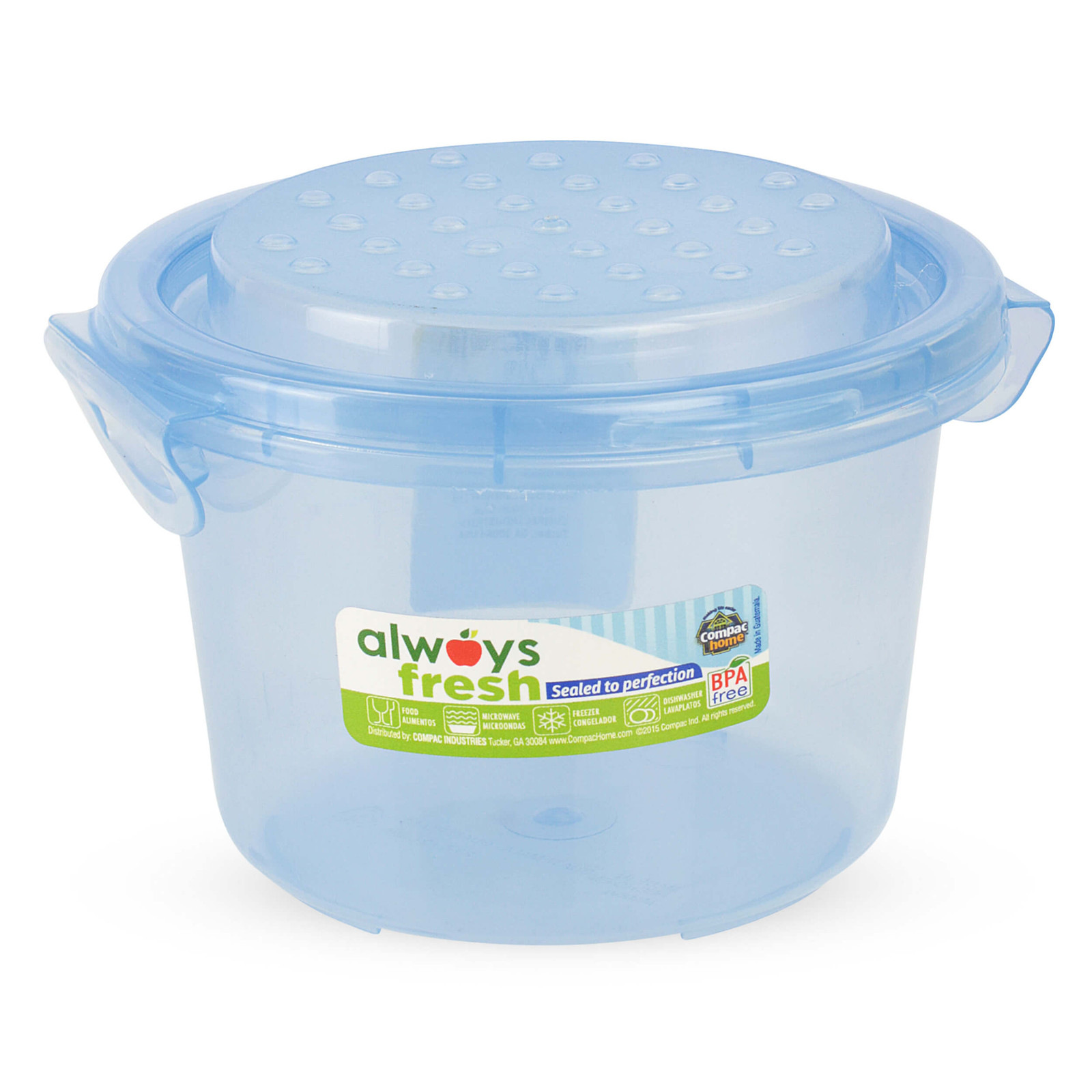 Round Dots Container 16oz Ocean Blue Food Storage Portion Control