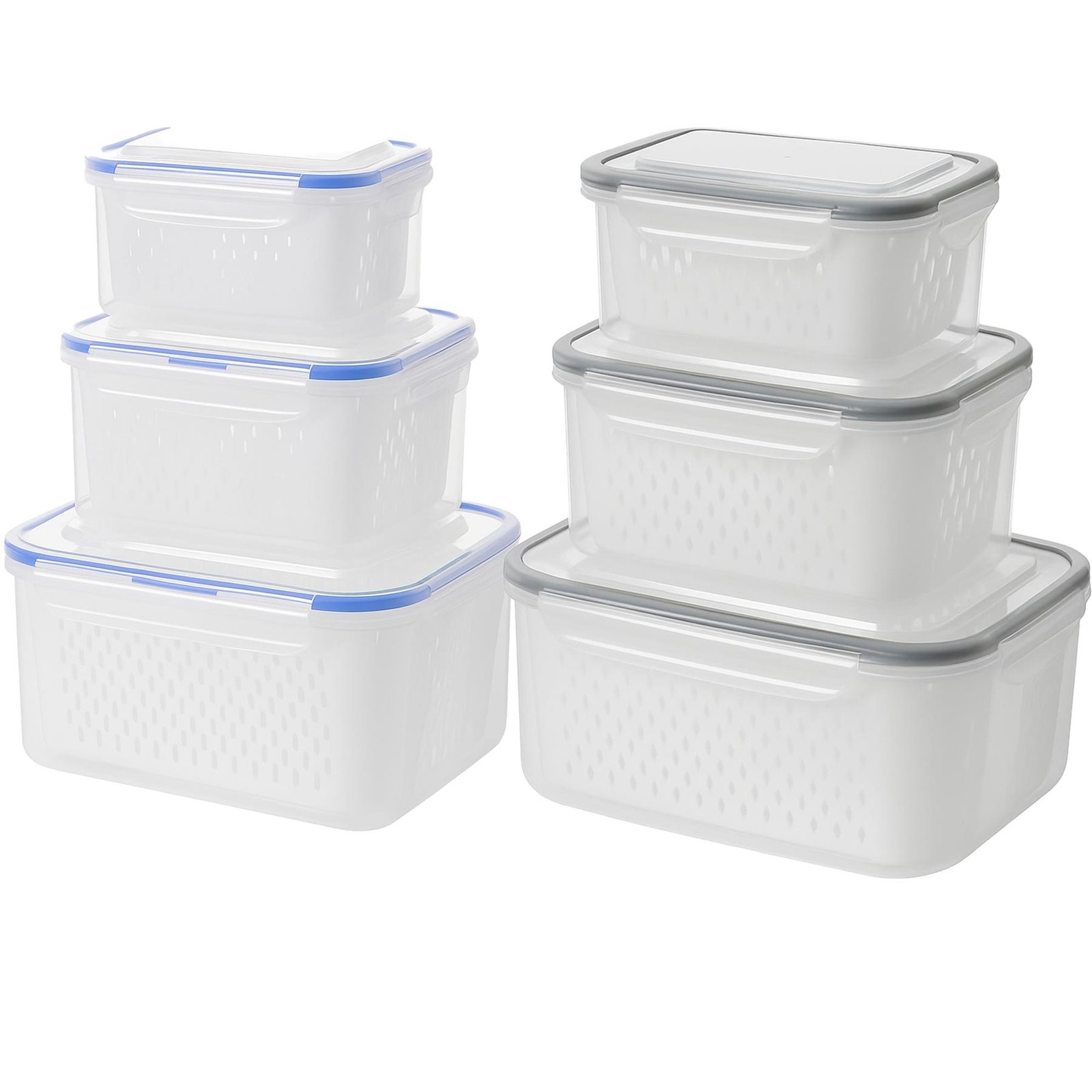 A2Z 3pcs Leak Proof Food Storage Containers Double Layer Airtight Stackable