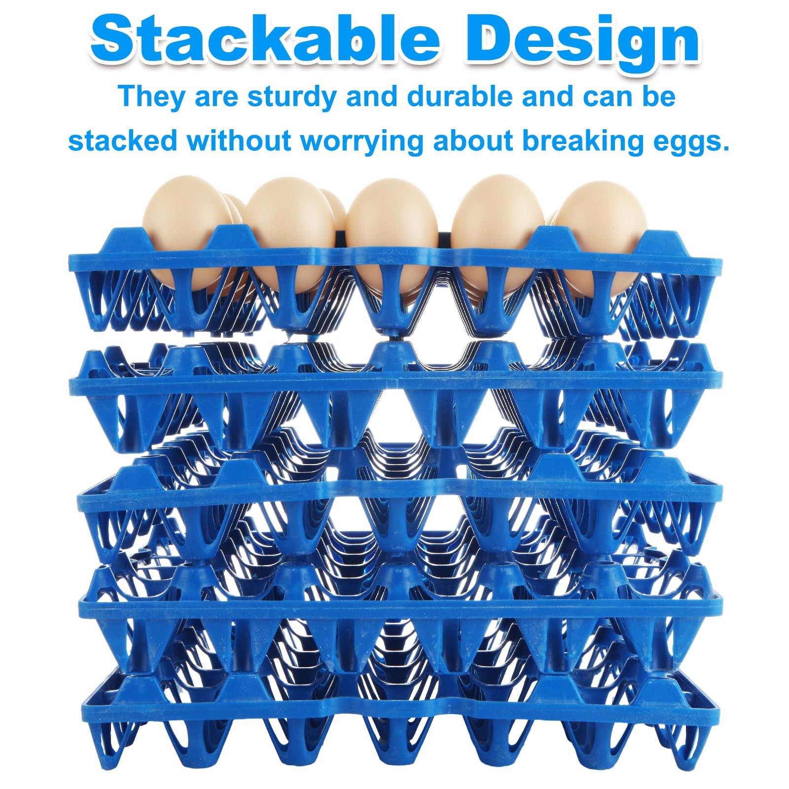 LOYORTY 12PCS Plastic Egg Trays Egg Crates, Stackable Eggs Cartons Egg Flats,…