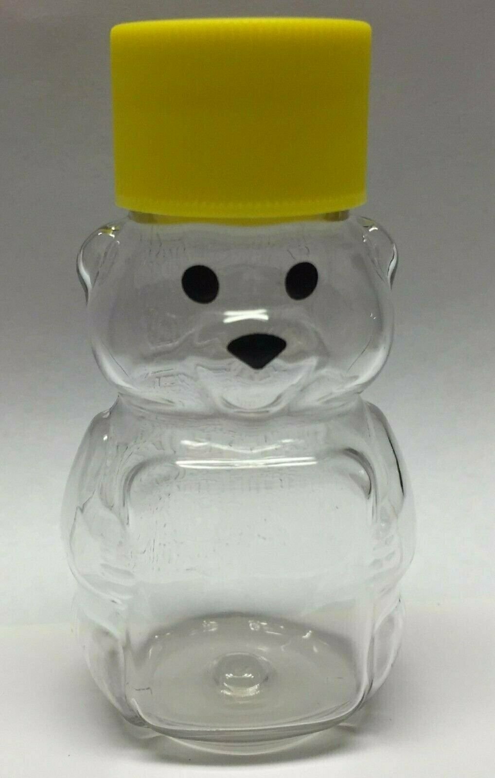 24 Pack 2 oz Yellow. Honey Bear Plastic Squeeze Bottle Jar Screw Cap Small 2.75
