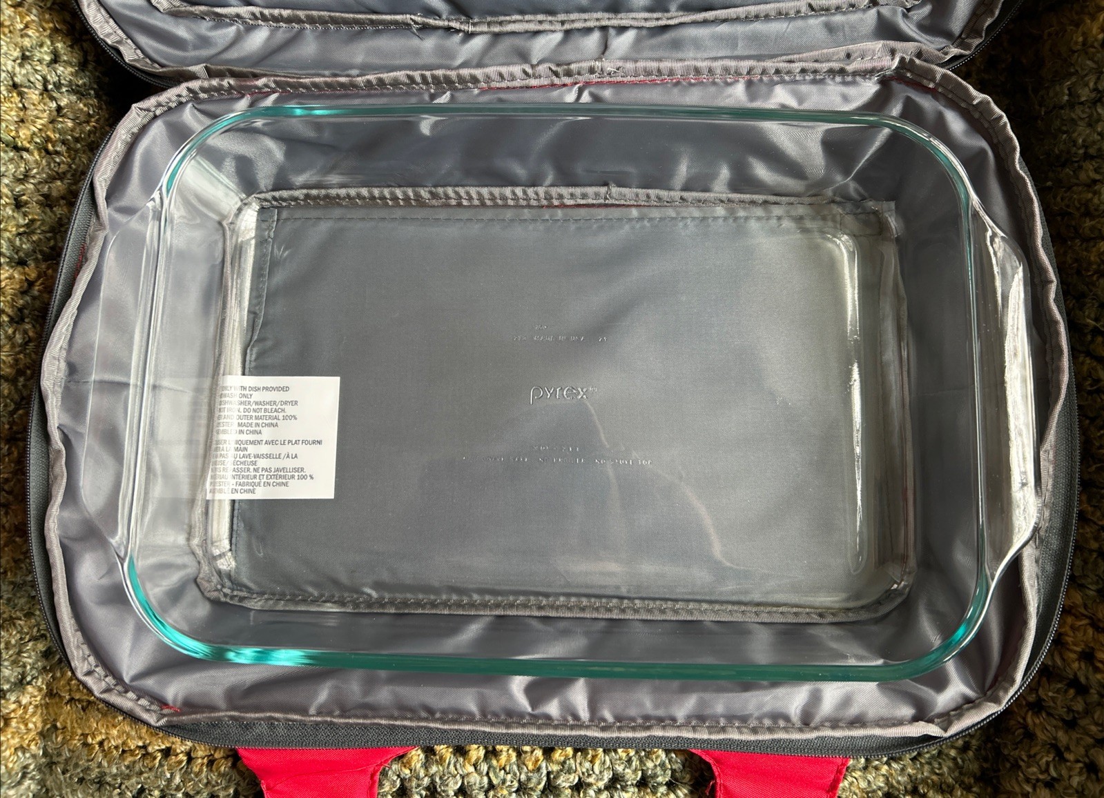3-QT Pyrex Glass Food Storage Containers Carrier Bag Bakeware Dish Cold Hot Pack