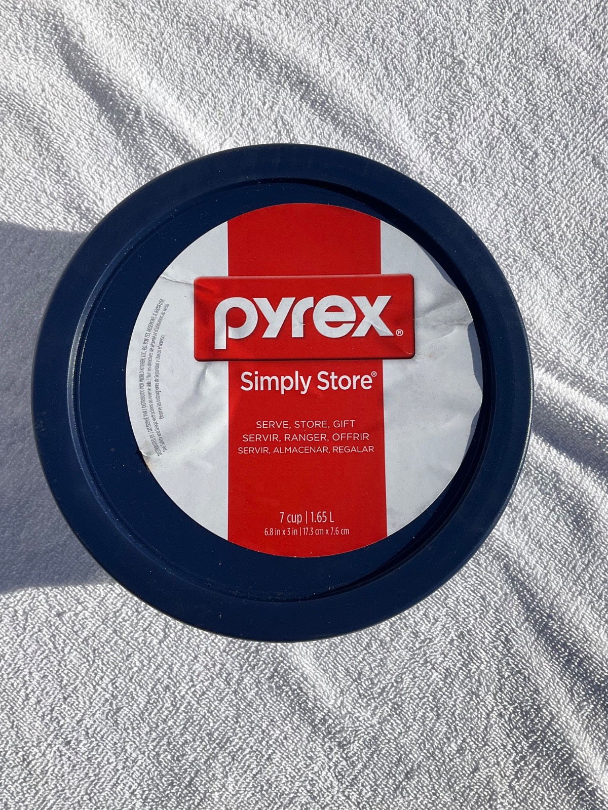 New Pyrex 7 Cup Round Clear Glass Storage Bowl with Lid