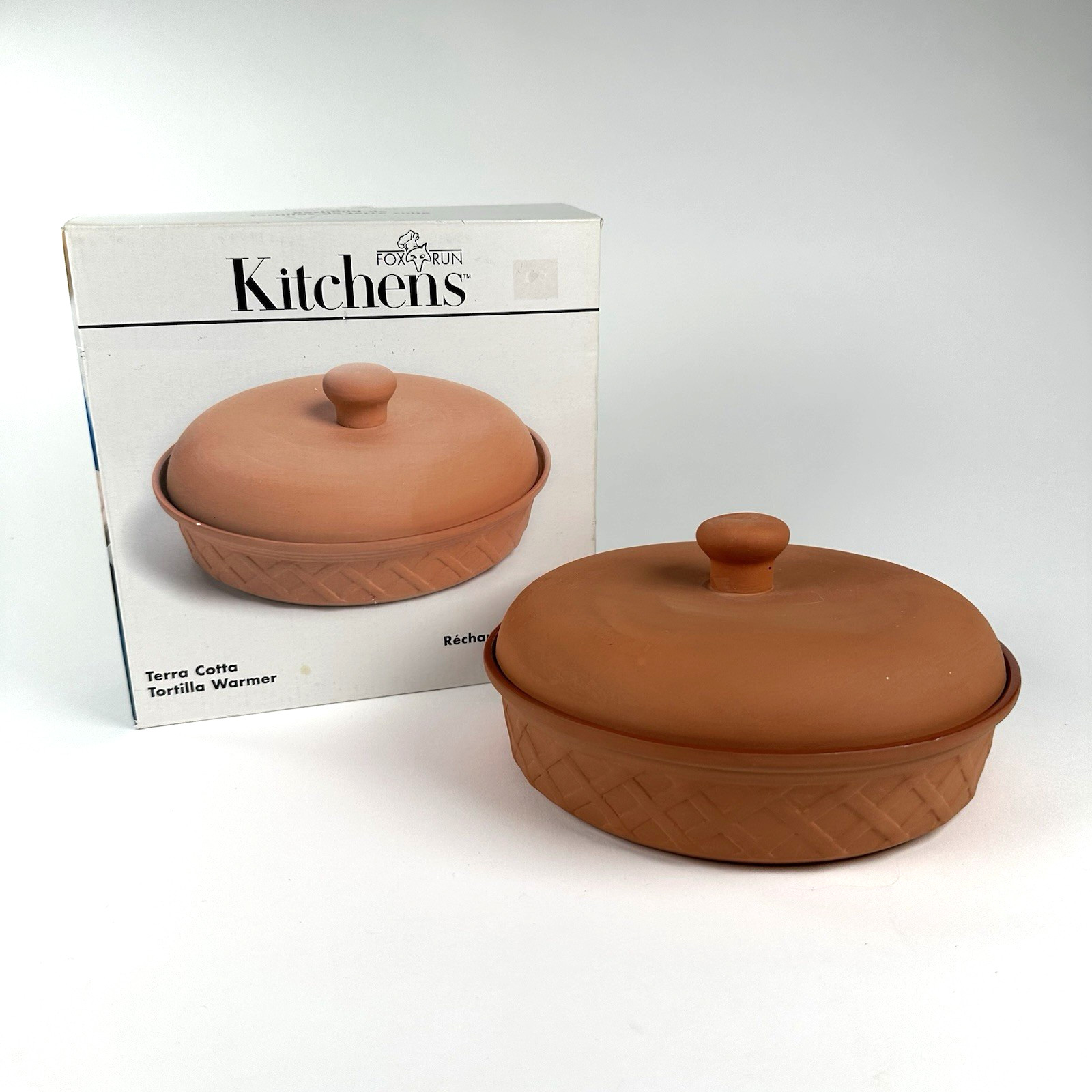 Fox Run Terra Cotta Tortilla Warmer Microwavable Glazed 6.5″ Interior Width 3943