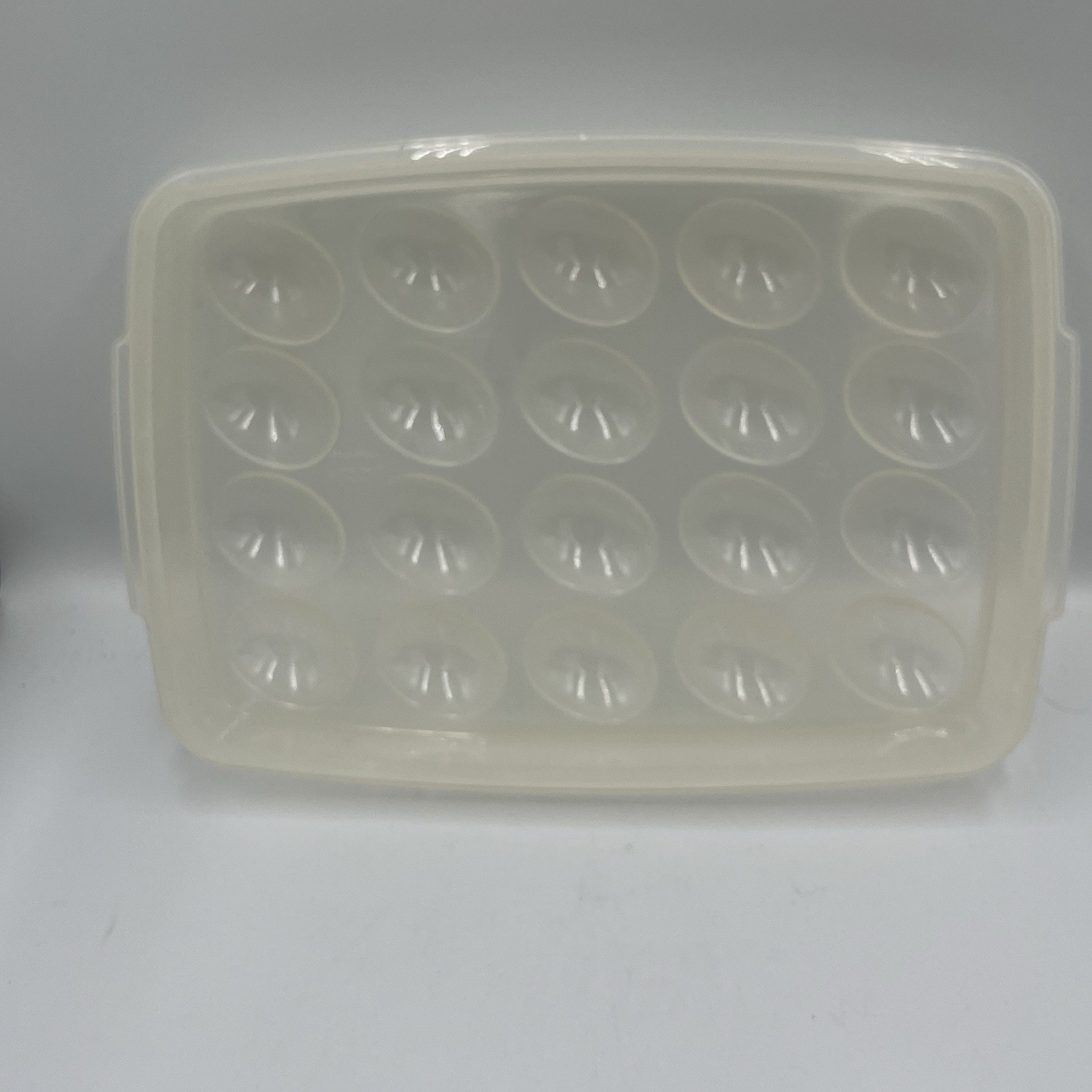 Vtg Rubbermaid Servin’ Saver 20 Deviled Egg Keeper Container Almond Lid #7