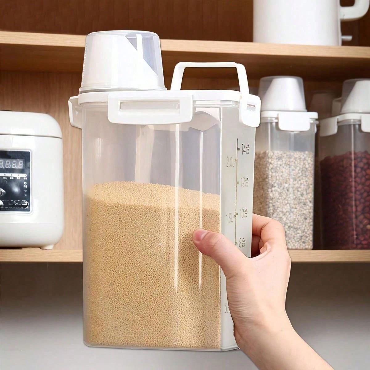 Calm Airtight Food Storage Containers 4 Pack Pantry Kitchen Organizer Leakproof