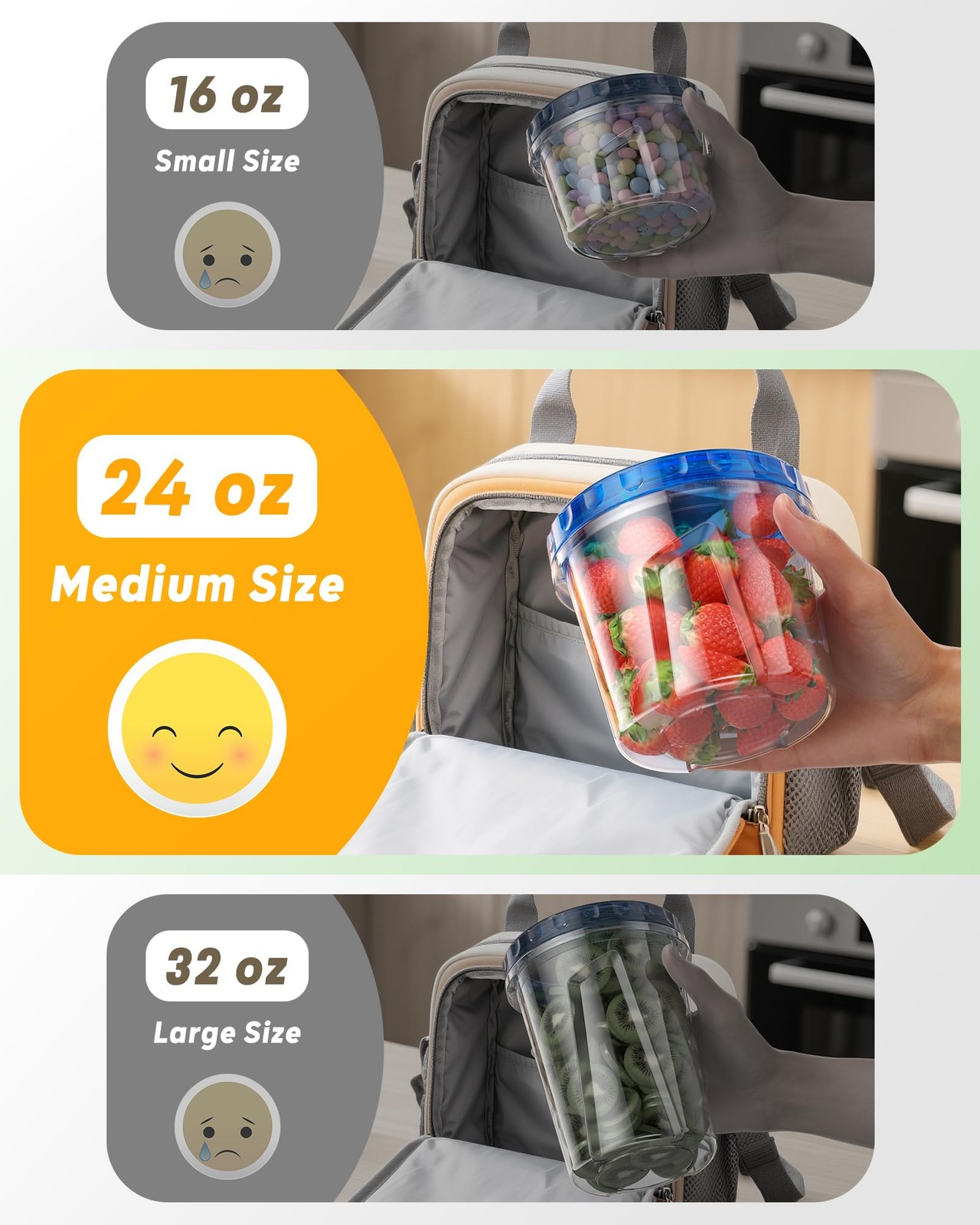 BiuLeon 6 Pack-24 oz 4.2 inches (L) x 4 (W) x 4 (H), 6Pack-24oz