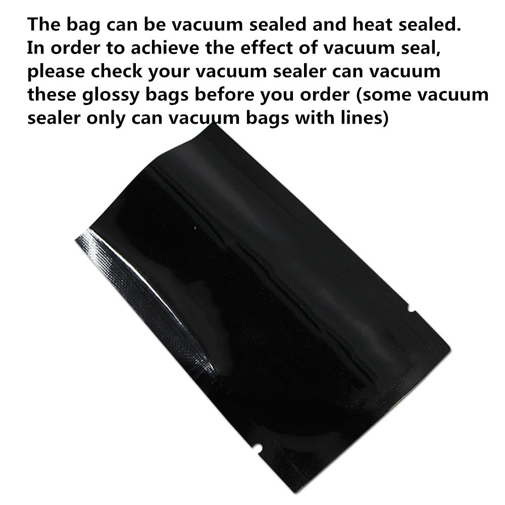 200 Pack Metallic Mylar Foil Open Top Sealable Bags Vacuum Heat Seal Pouches …