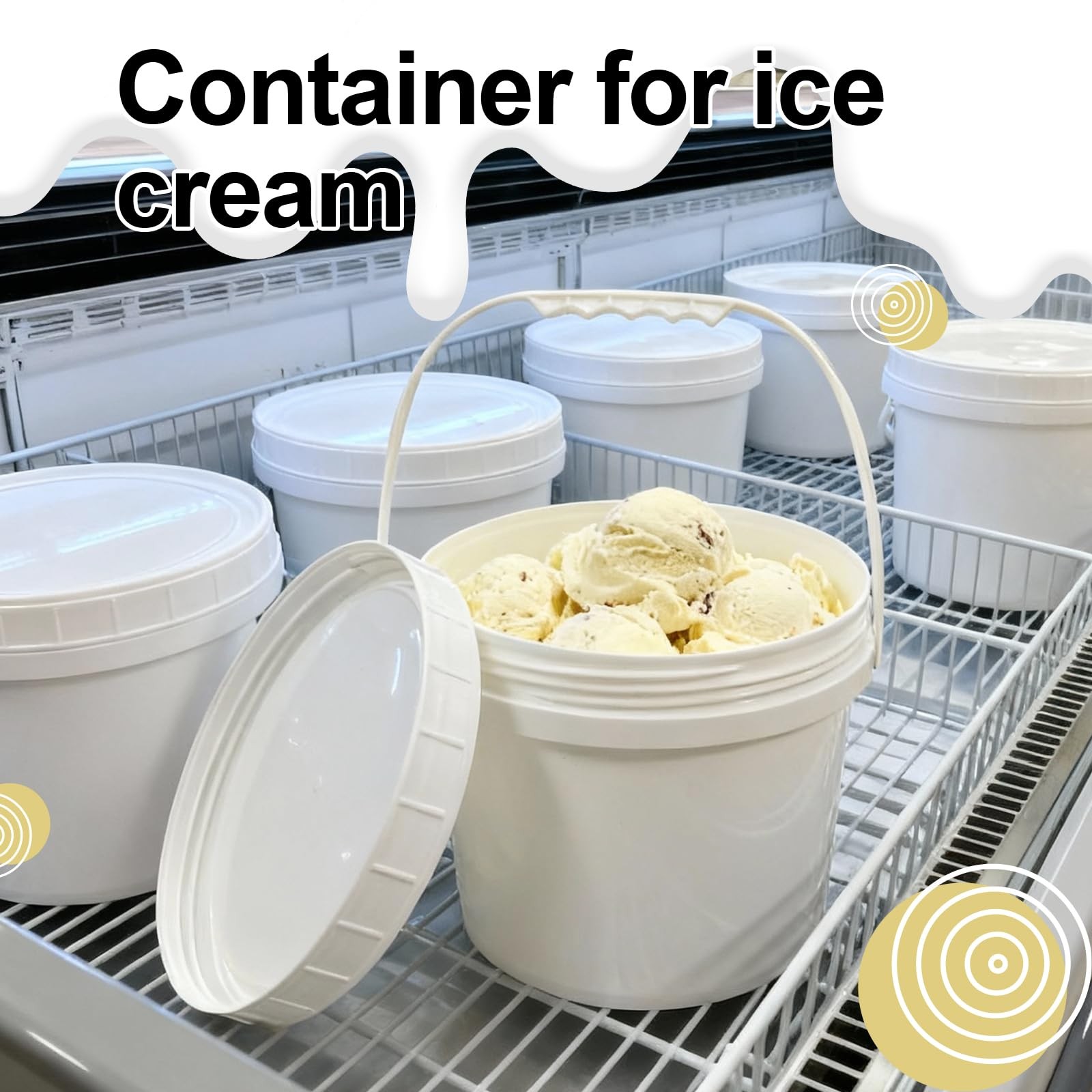 4 Pack 1 Gallon Plastic Buckets with Screw Lids & Handle, Food Grade Storage …