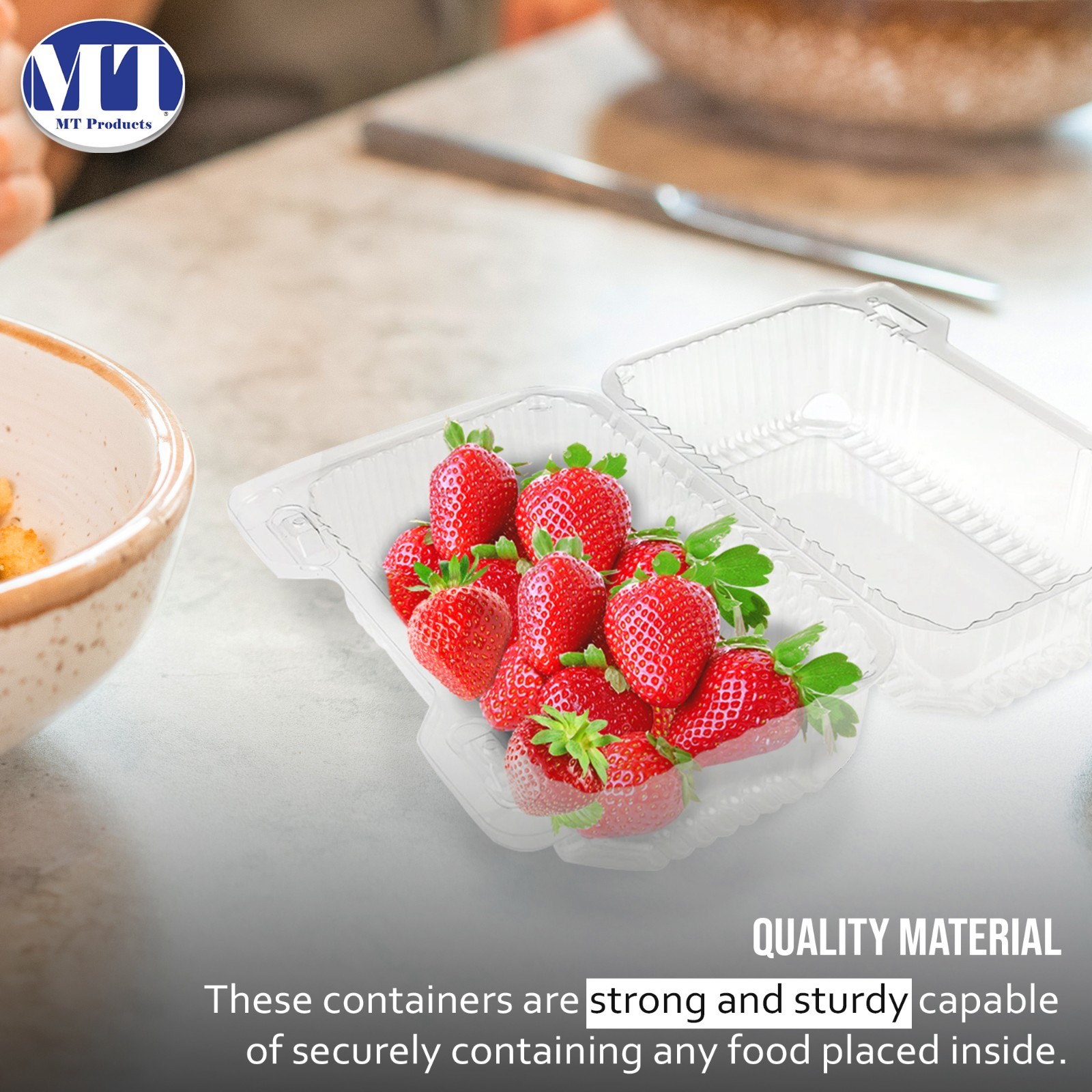MT Products Disposable Clear Plastic Loaf Container – Pack of 500