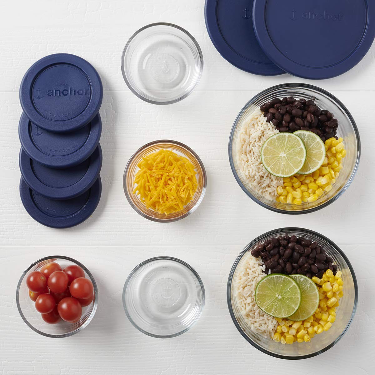 Glass Food Storage Containers with Lids Airtight Kitchen Set 12 Pcs
