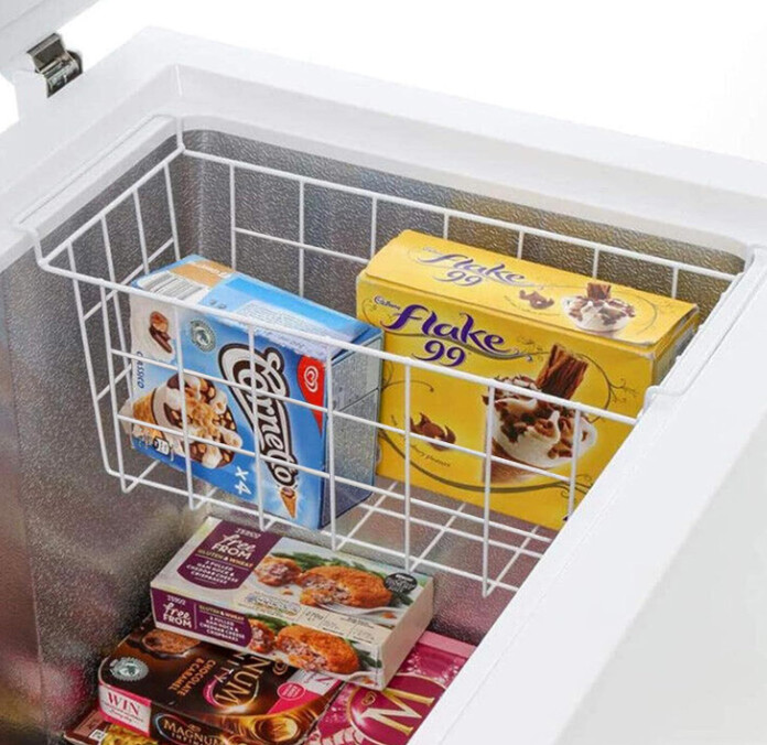 2 Pack 17.5″ Freezer Organizer Bins, Metal Wire Storage Baskets for Chest Freeze