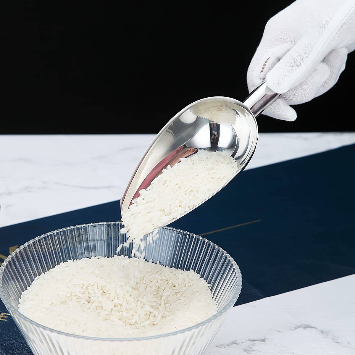 Stainless Steel Ice Scoop 6 OZ, Metal Ice Scooper For Ice Maker, Multipurpose…