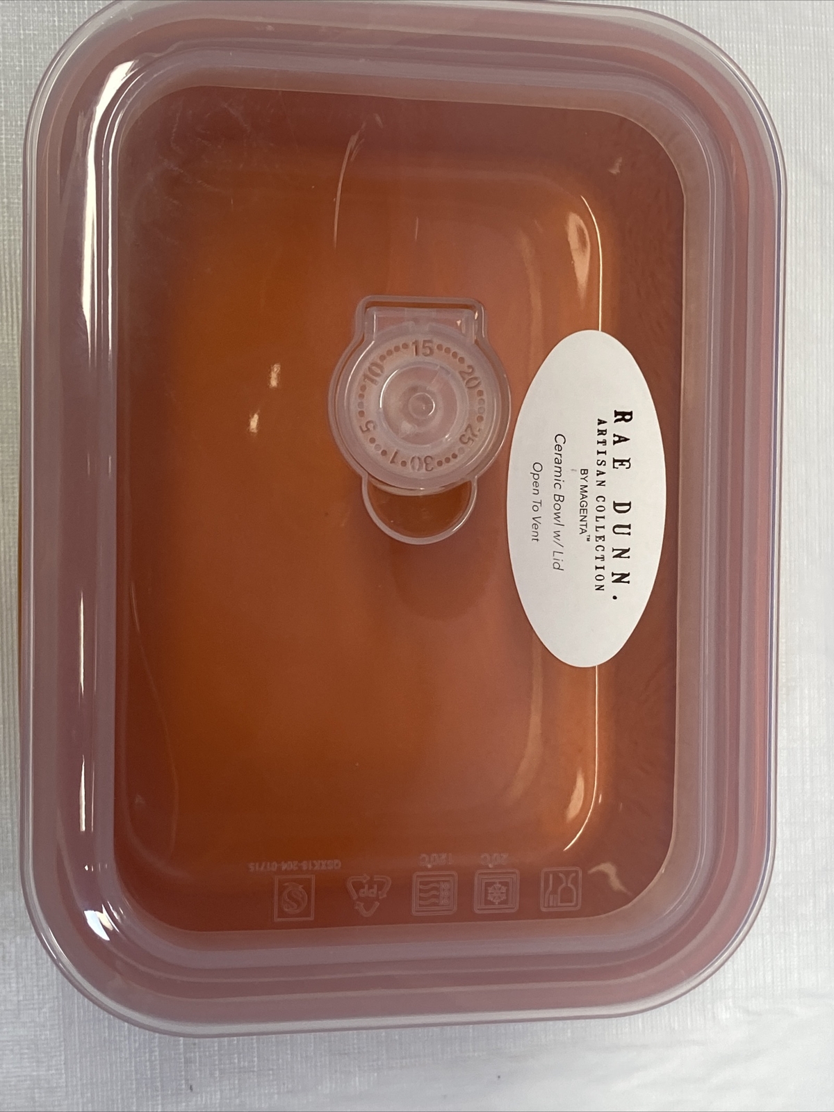Rae Dunn Halloween Treats Pumpkin Ceramic Microwav Container Vented Lid Orange