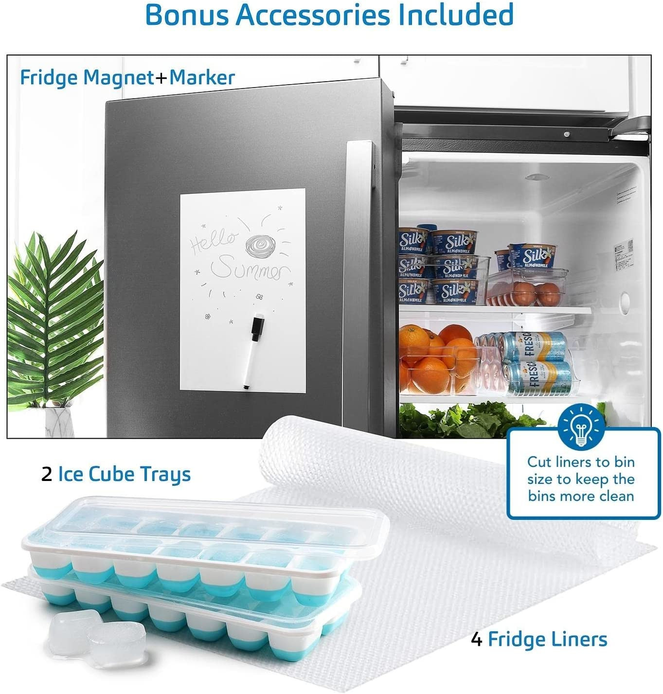 8-Piece BPA-Free Refrigerator Organizer Bins for Pantry and Fridge Storage