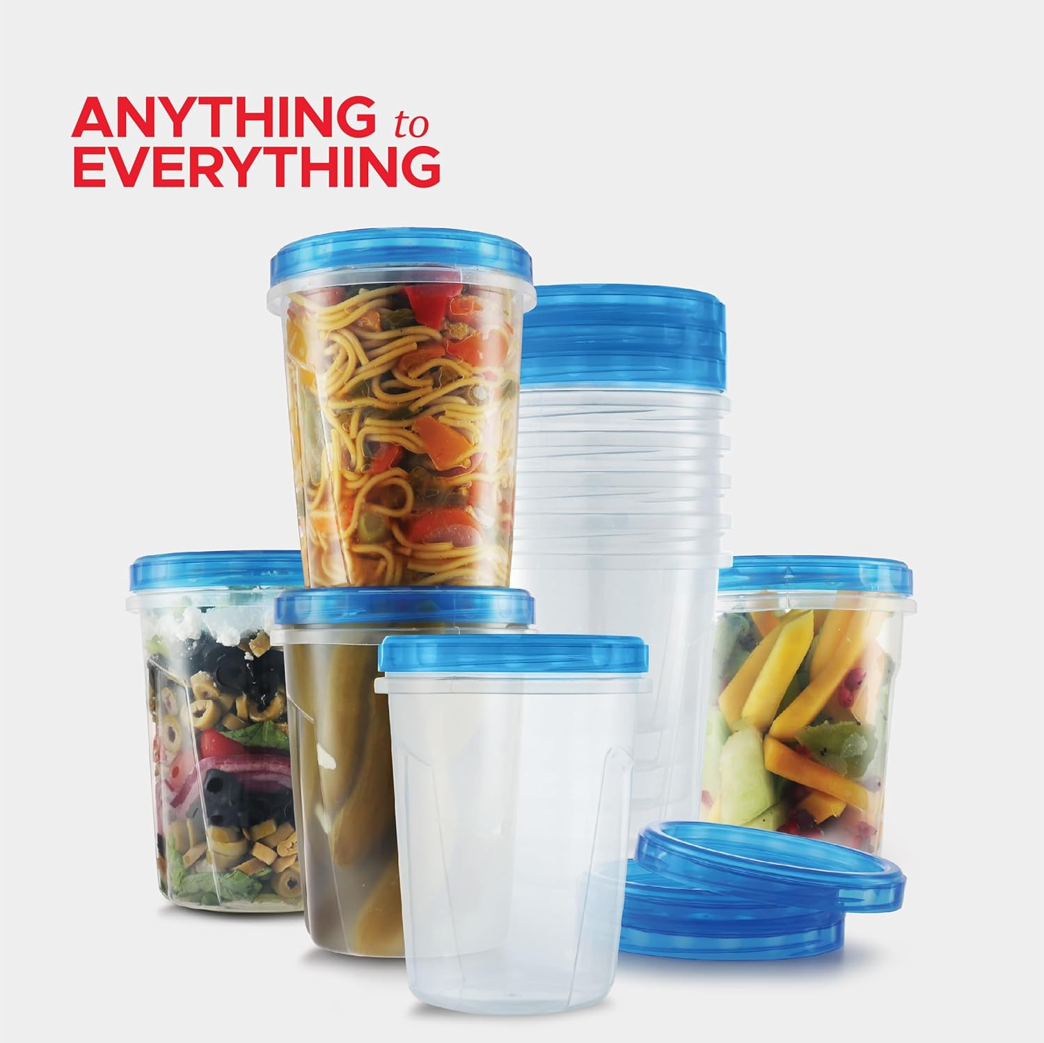 Tafura 10 Pack Leakproof Freezer Containers for Food with Twist Top Lids – 32 Oz