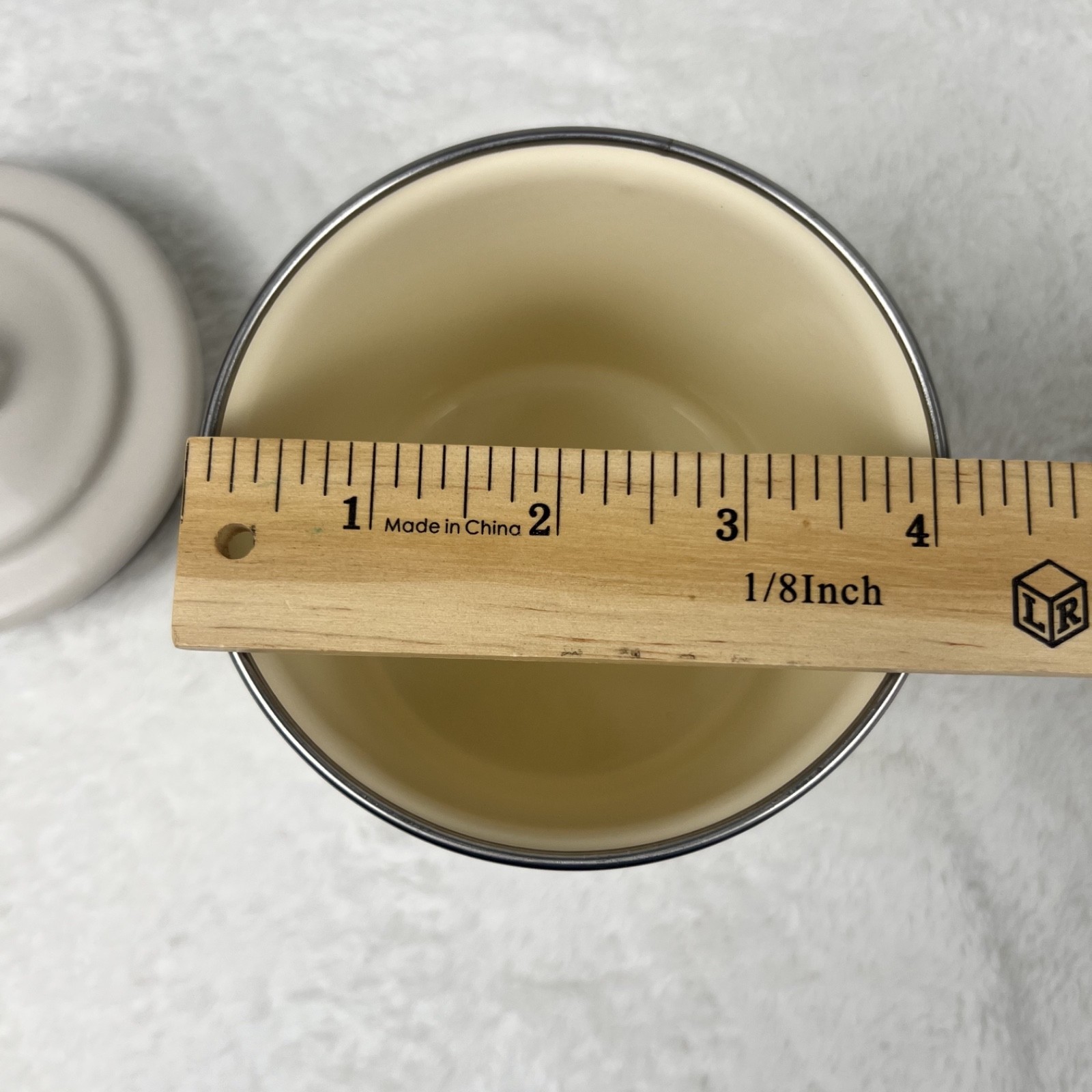 Ayesha Curry Bacon Grease Can Enamel on Steel Container Lid French Vanilla 4×4