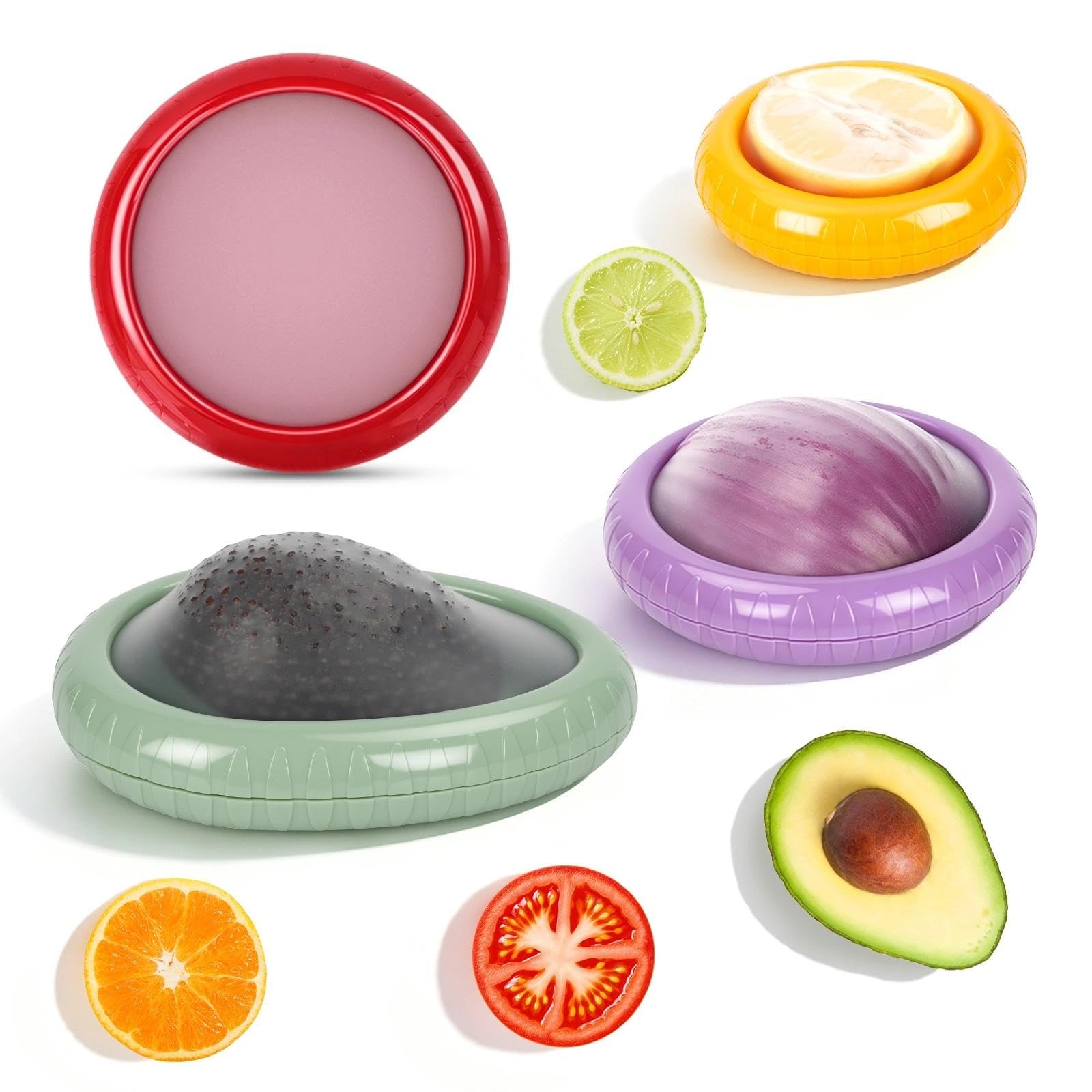 Avocado Saver and Onion Storage 4 Set – Reusable refrigerator avocado storage…