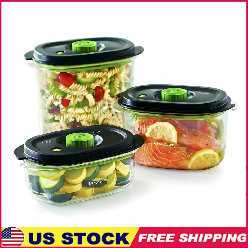 Vacuum Seal Containers Set Airtight Food Storage Marinate Kitchen Organization